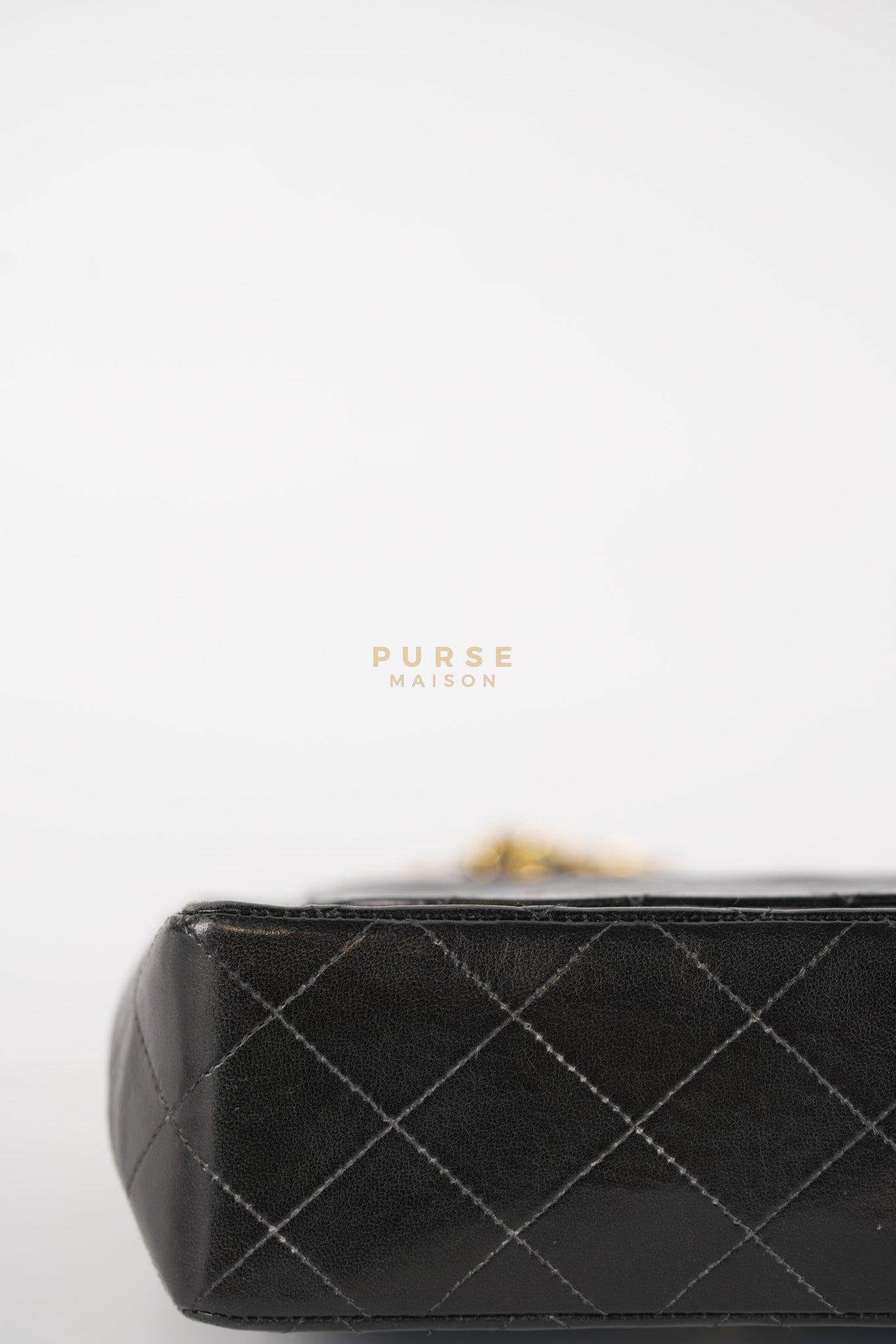 Vintage Mini Square Flap Bag in Black Quilted Lambskin Leather & Gold Hardware Series 4 | Purse Maison Luxury Bags Shop