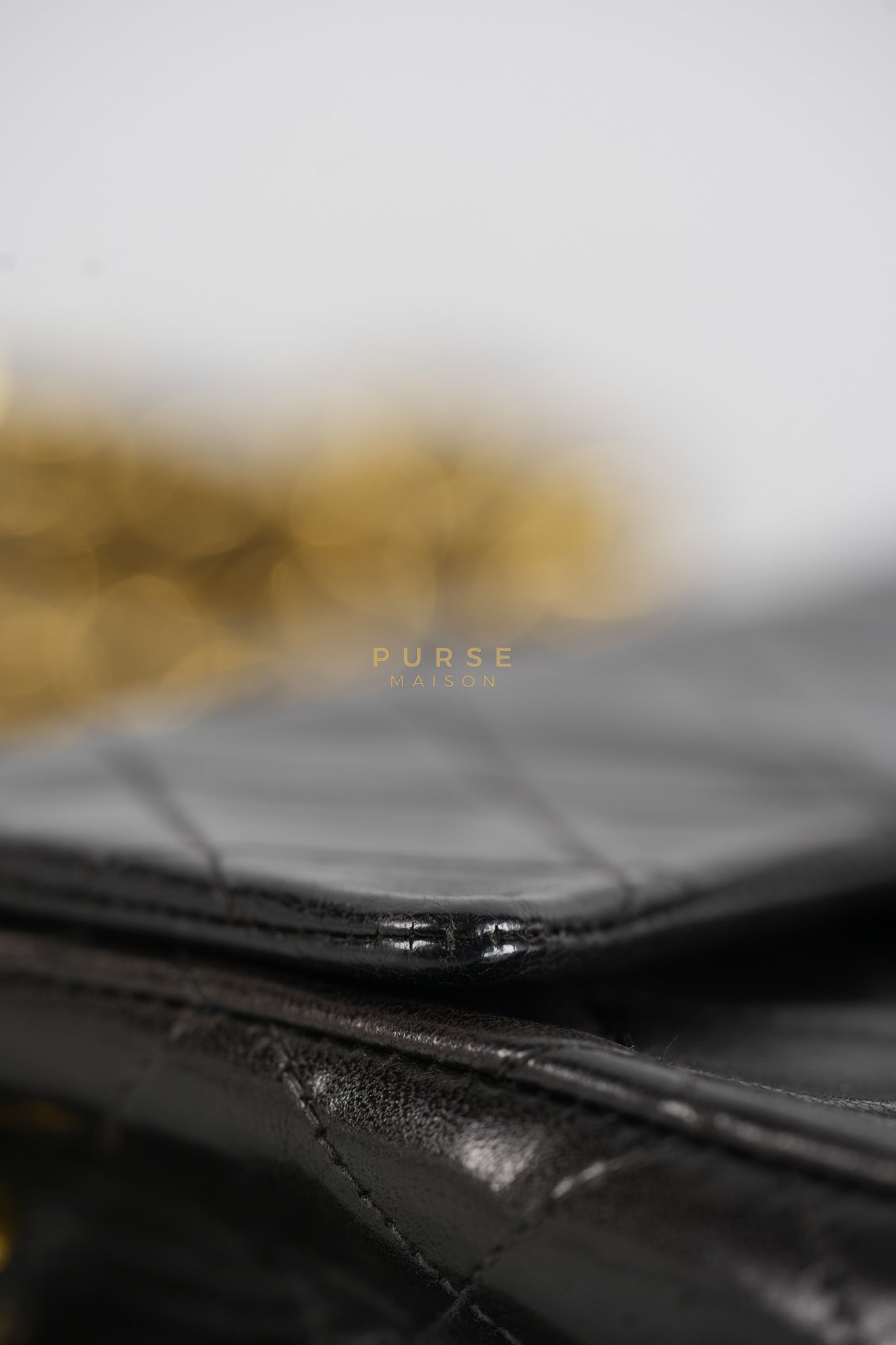 Vintage Mini Square Flap Bag in Black Quilted Lambskin Leather & Gold Hardware Series 4 | Purse Maison Luxury Bags Shop