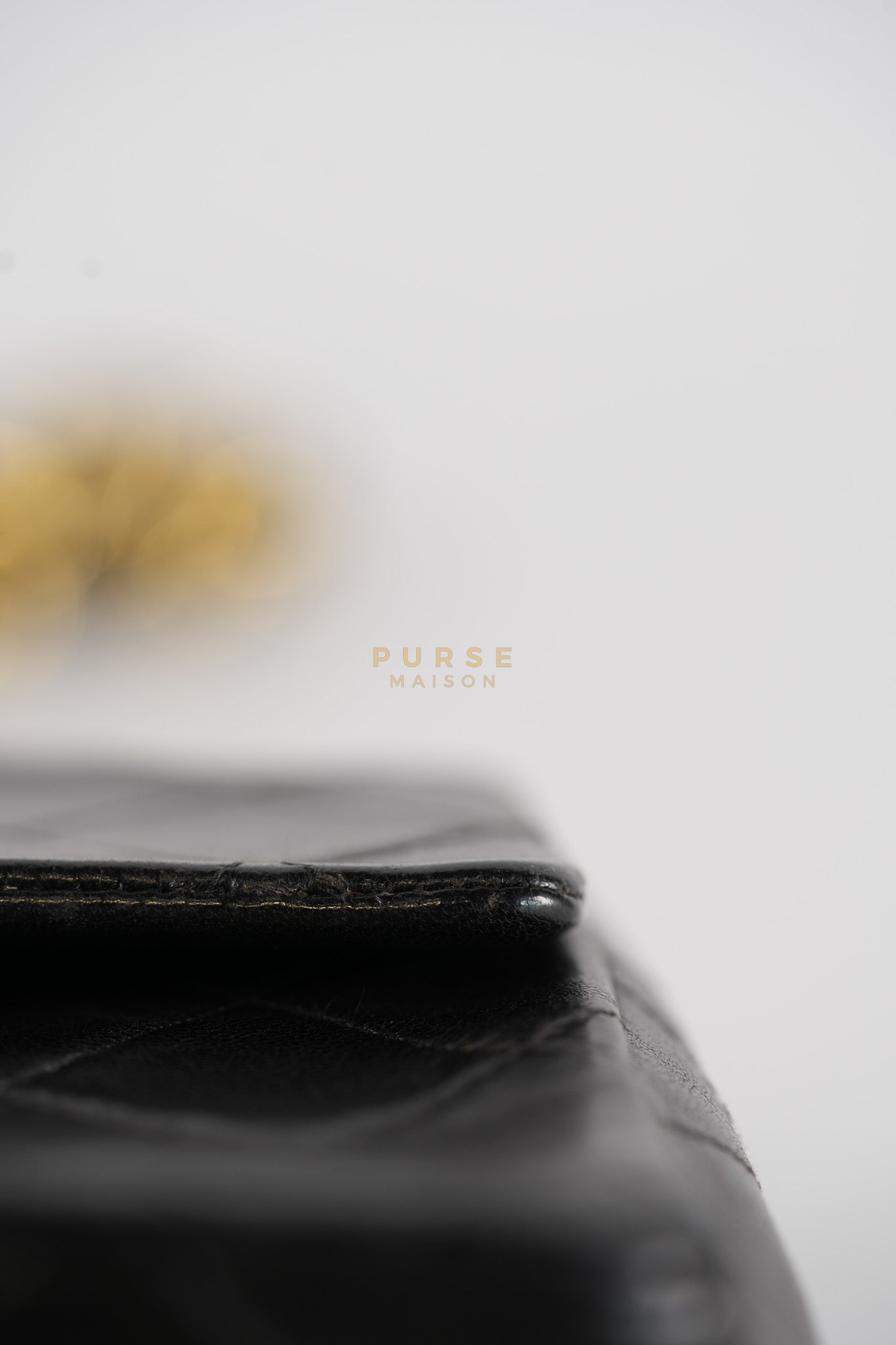 Vintage Mini Square Flap Bag in Black Quilted Lambskin Leather & Gold Hardware Series 4 | Purse Maison Luxury Bags Shop