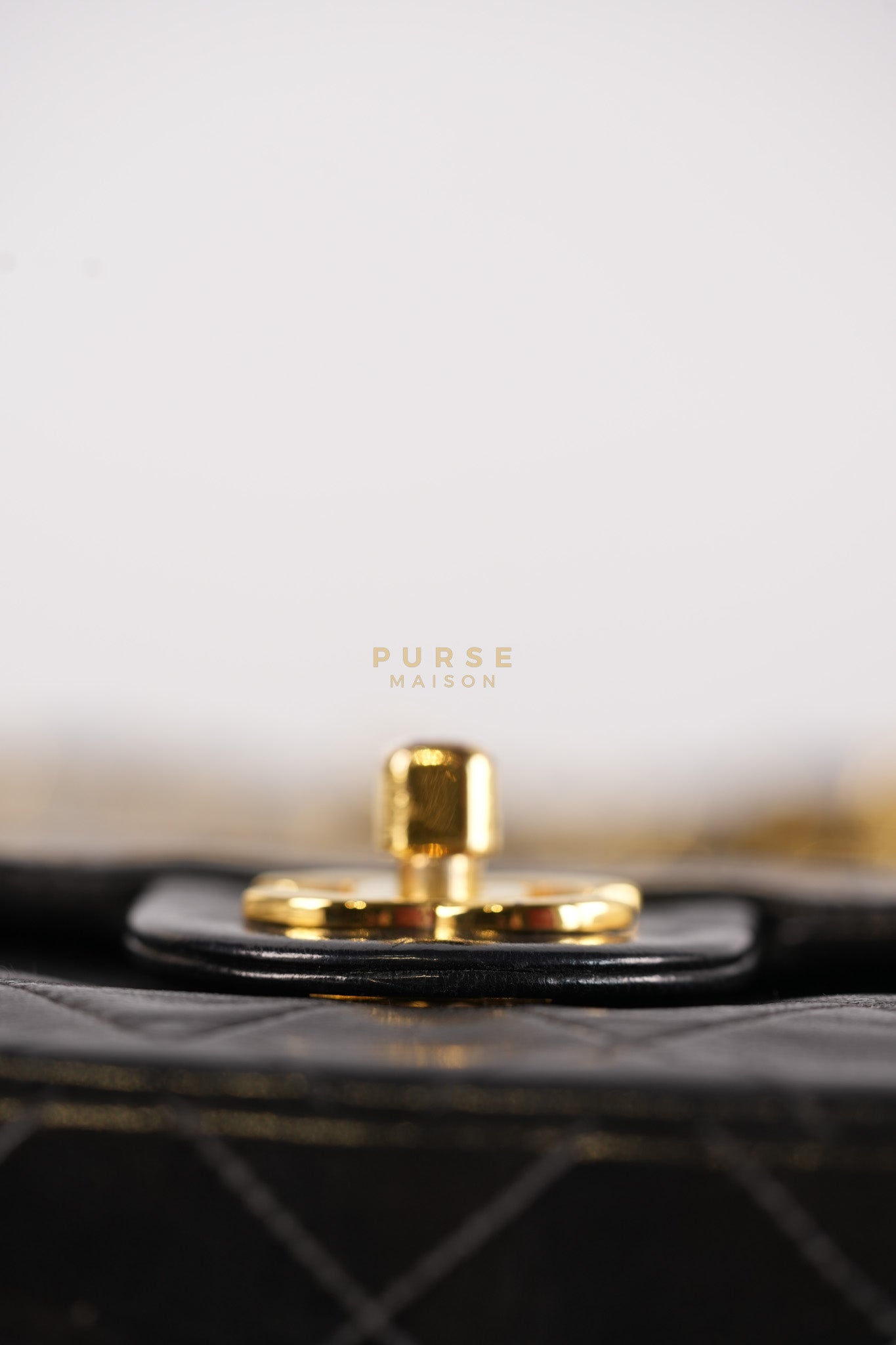 Vintage Mini Square Flap Bag in Black Quilted Lambskin Leather & Gold Hardware Series 4 | Purse Maison Luxury Bags Shop