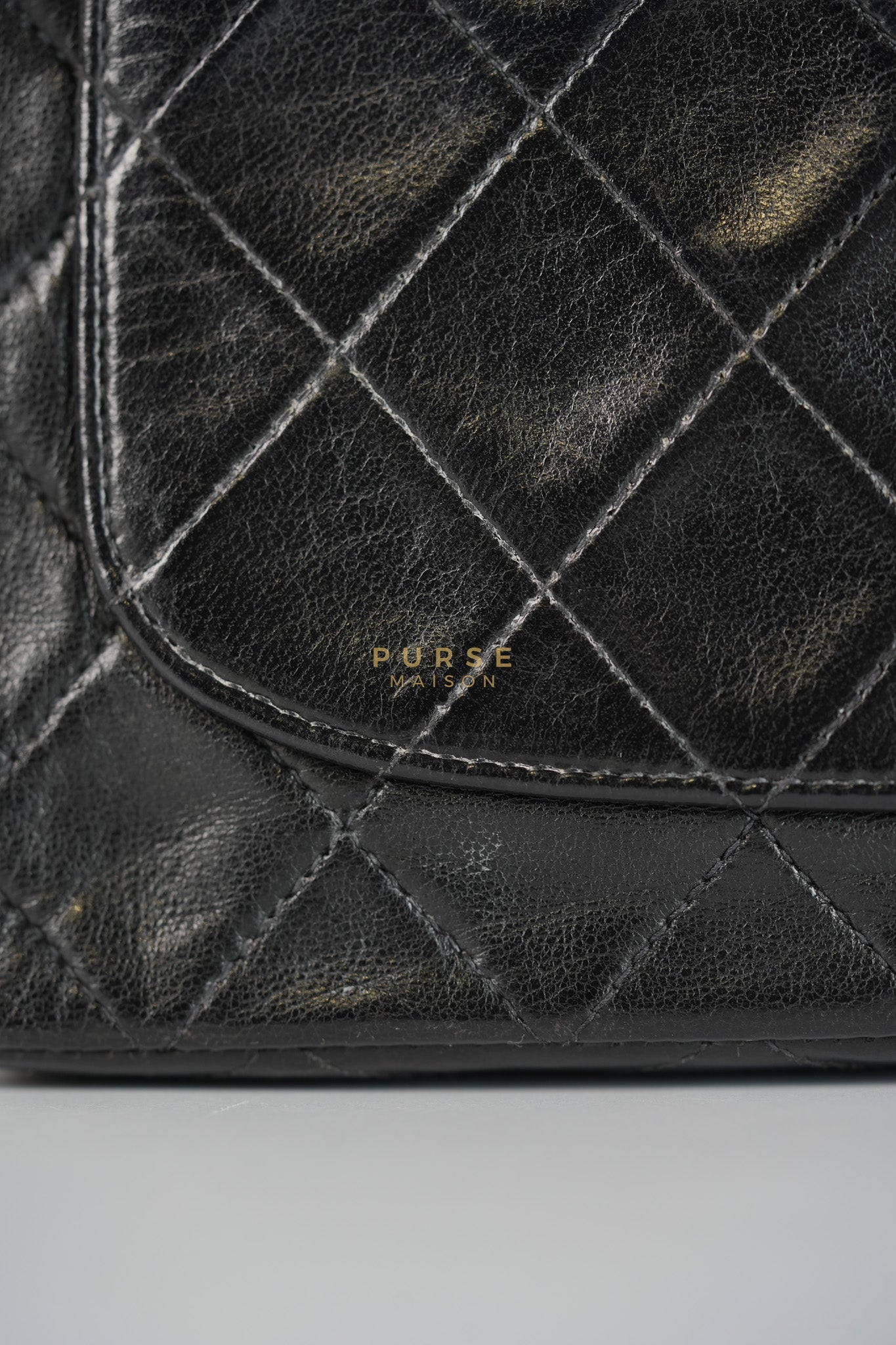 Vintage Mini Square Flap Bag in Black Quilted Lambskin Leather & Gold Hardware Series 4 | Purse Maison Luxury Bags Shop