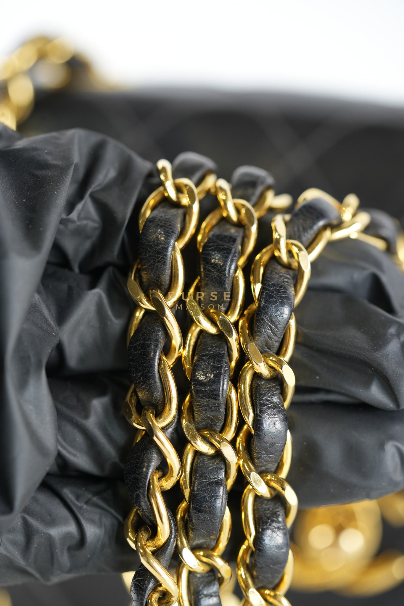 Vintage Mini Square Flap Bag in Black Quilted Lambskin Leather & Gold Hardware Series 4 | Purse Maison Luxury Bags Shop