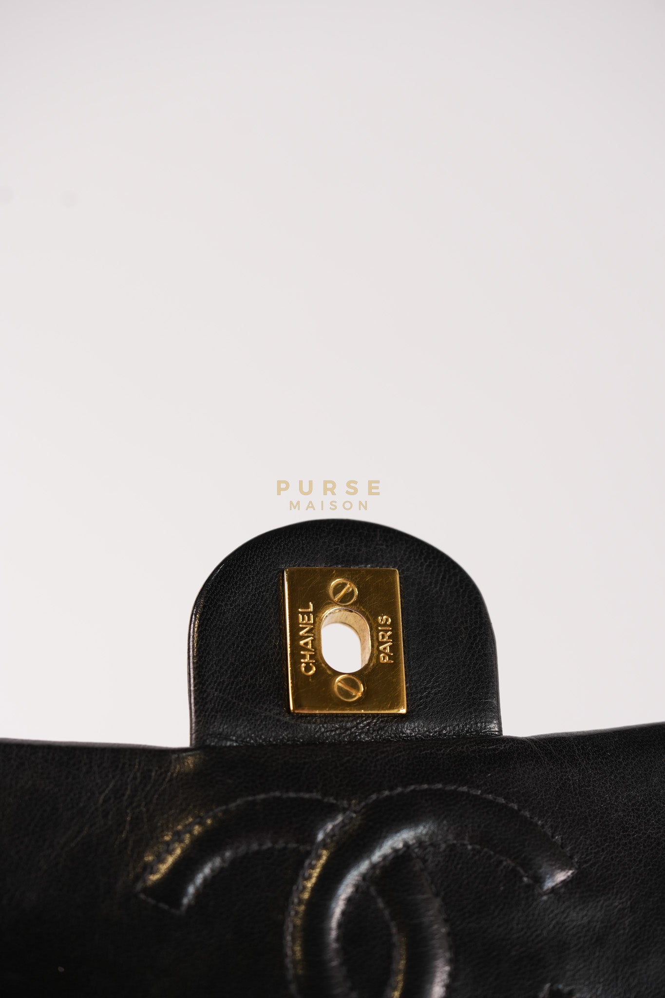 Vintage Mini Square Flap Bag in Black Quilted Lambskin Leather & Gold Hardware Series 4 | Purse Maison Luxury Bags Shop