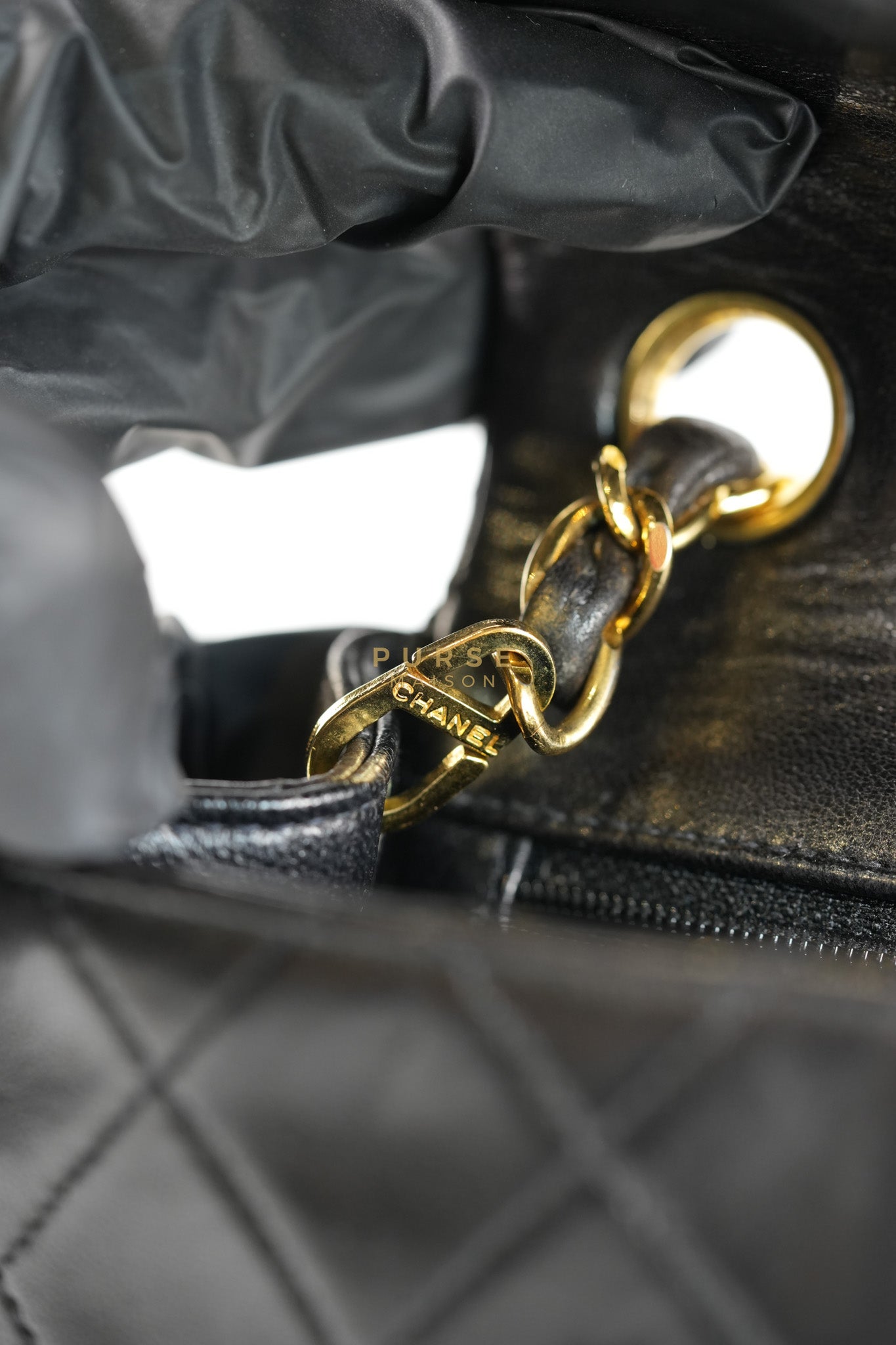 Vintage Mini Square Flap Bag in Black Quilted Lambskin Leather & Gold Hardware Series 4 | Purse Maison Luxury Bags Shop
