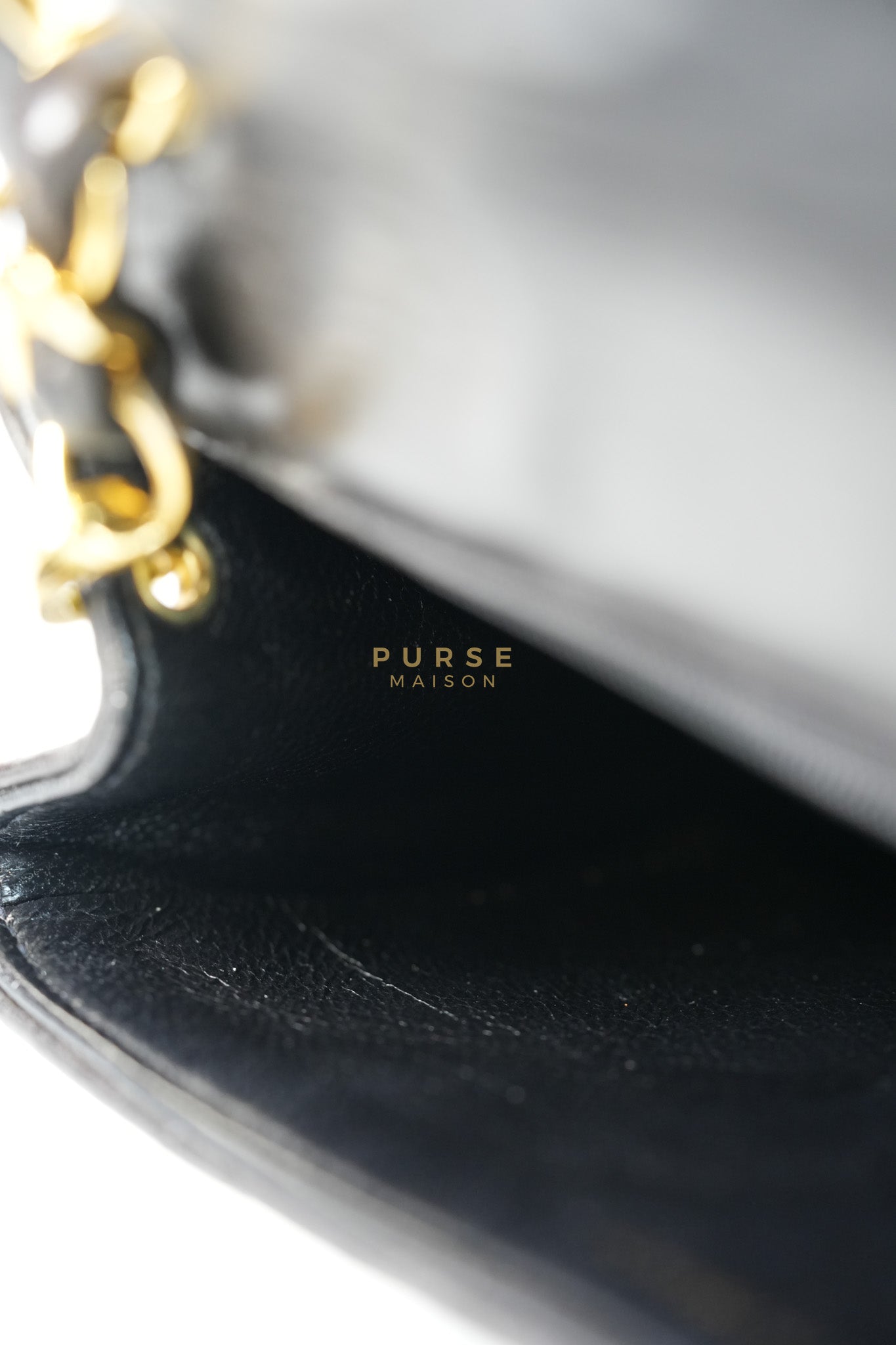 Vintage Mini Square Flap Bag in Black Quilted Lambskin Leather & Gold Hardware Series 4 | Purse Maison Luxury Bags Shop