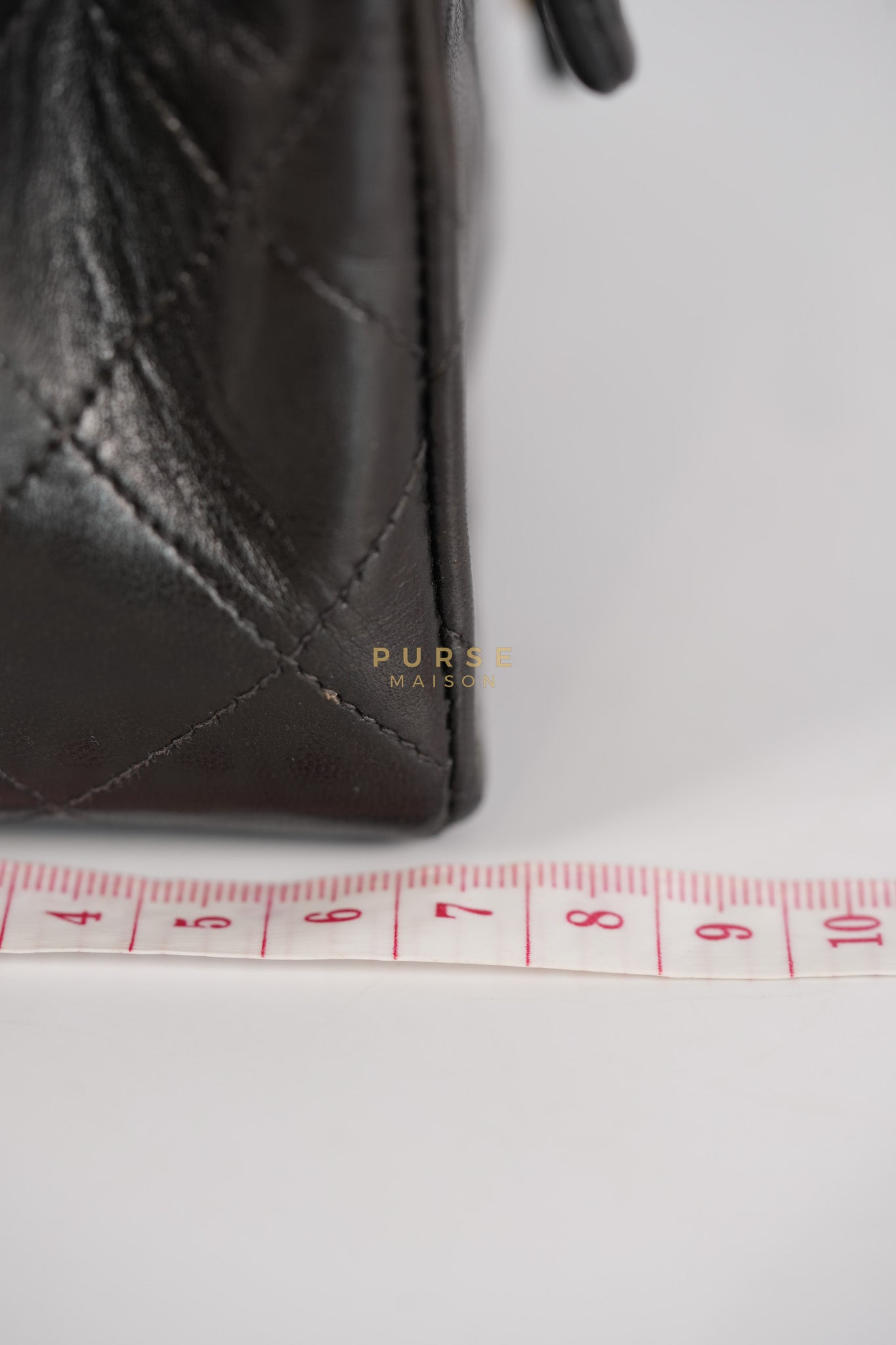 Vintage Mini Square Flap Bag in Black Quilted Lambskin Leather & Gold Hardware Series 4 | Purse Maison Luxury Bags Shop