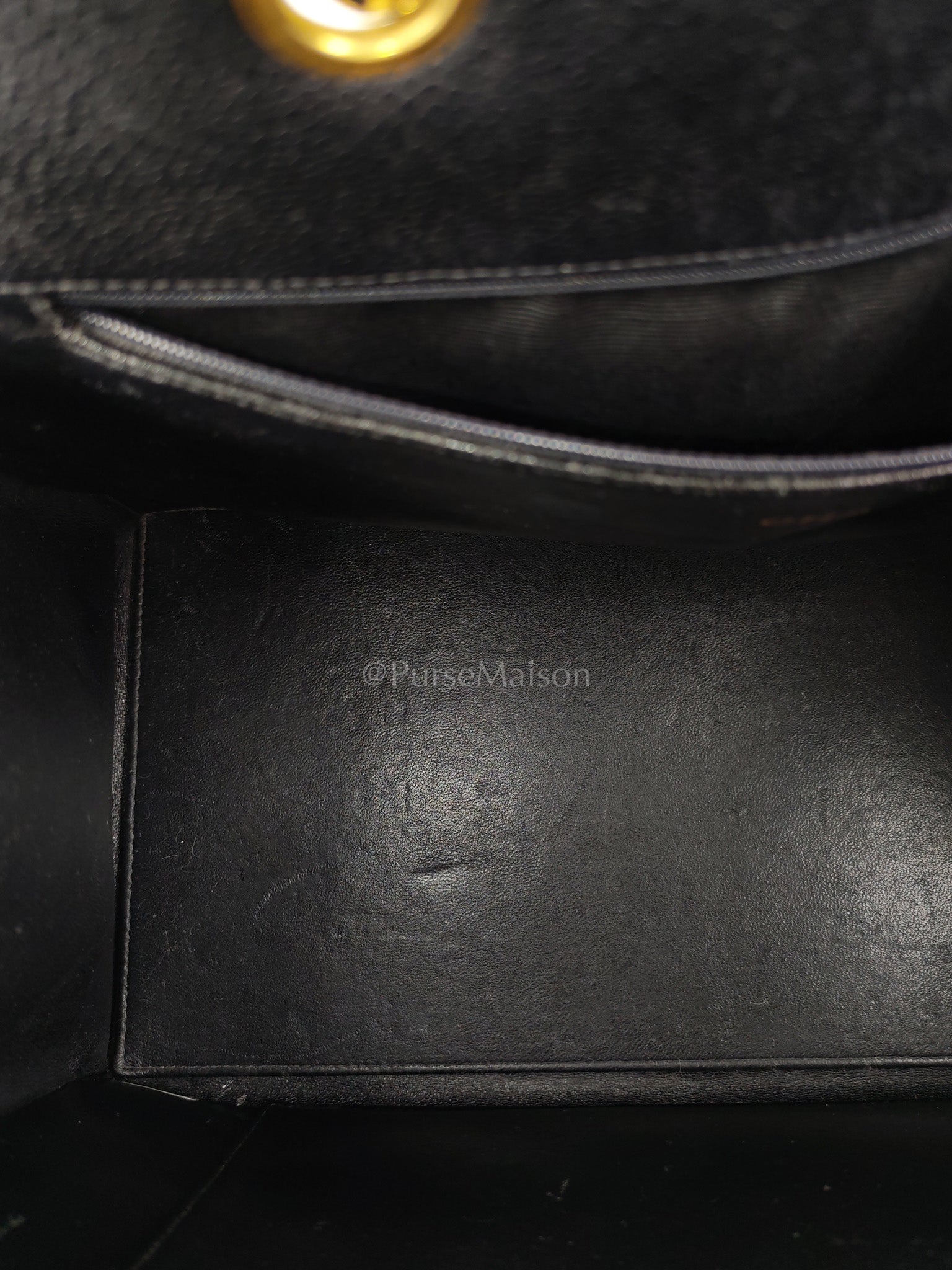 Vintage Tote Bag in Black Quilted Caviar Leather and Gold Hardware Series 4 | Purse Maison Luxury Bags Shop