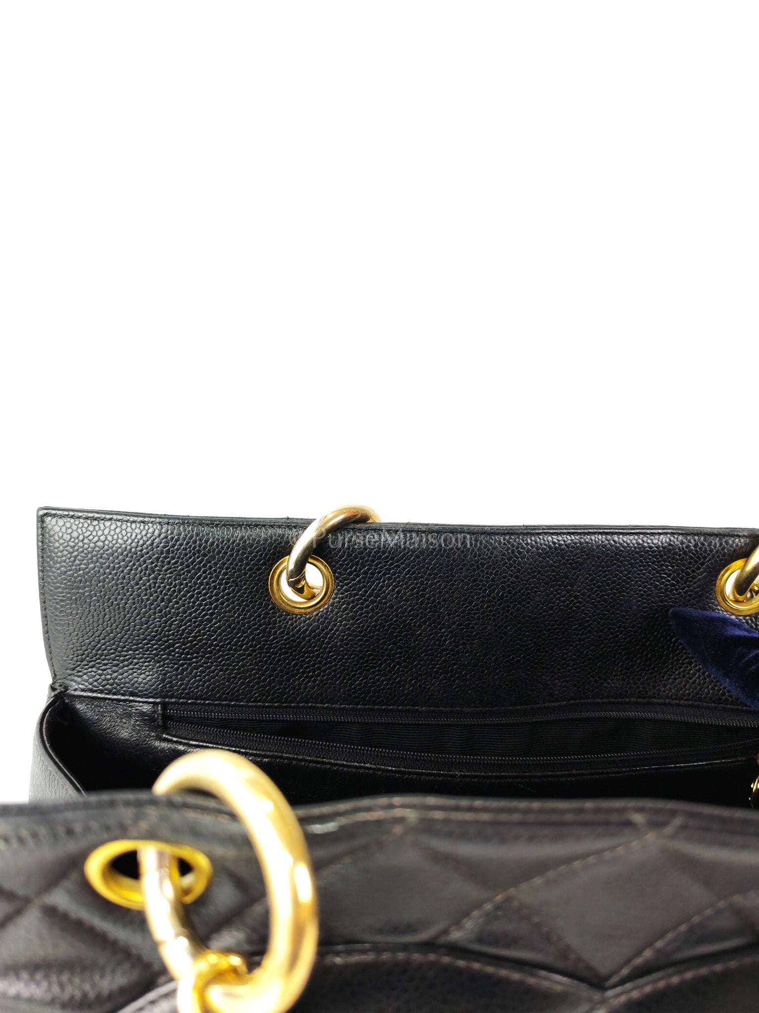 Vintage Tote Bag in Black Quilted Caviar Leather and Gold Hardware Series 4 | Purse Maison Luxury Bags Shop