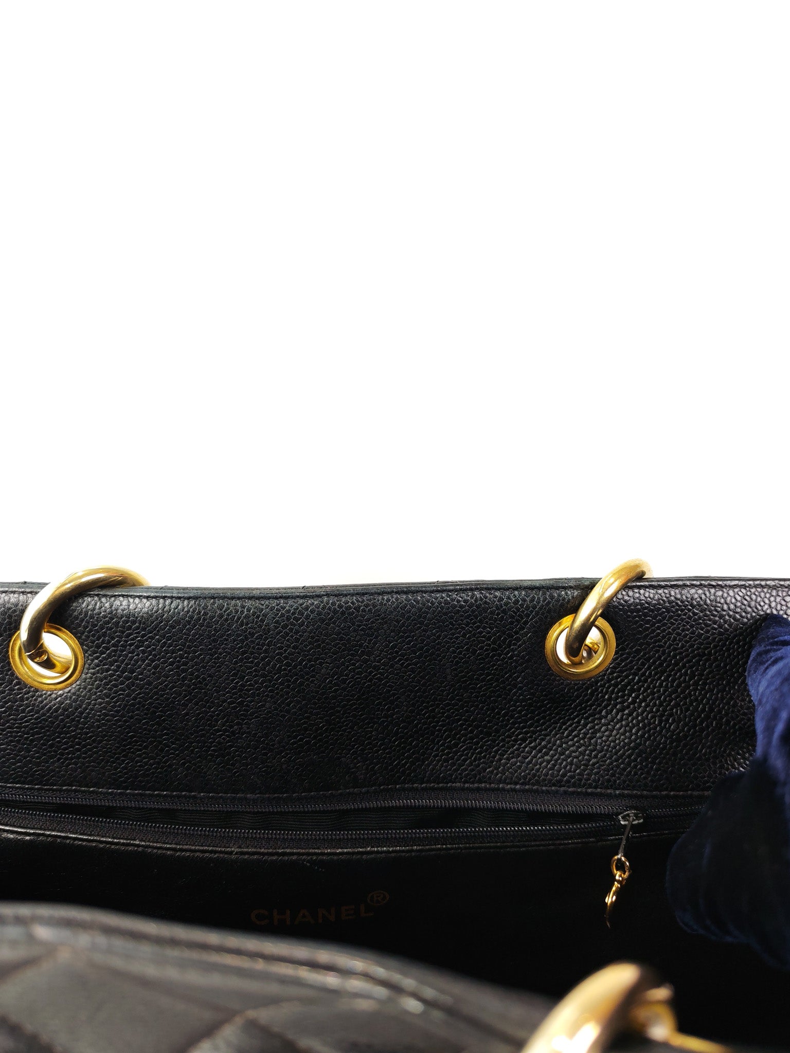 Vintage Tote Bag in Black Quilted Caviar Leather and Gold Hardware Series 4 | Purse Maison Luxury Bags Shop