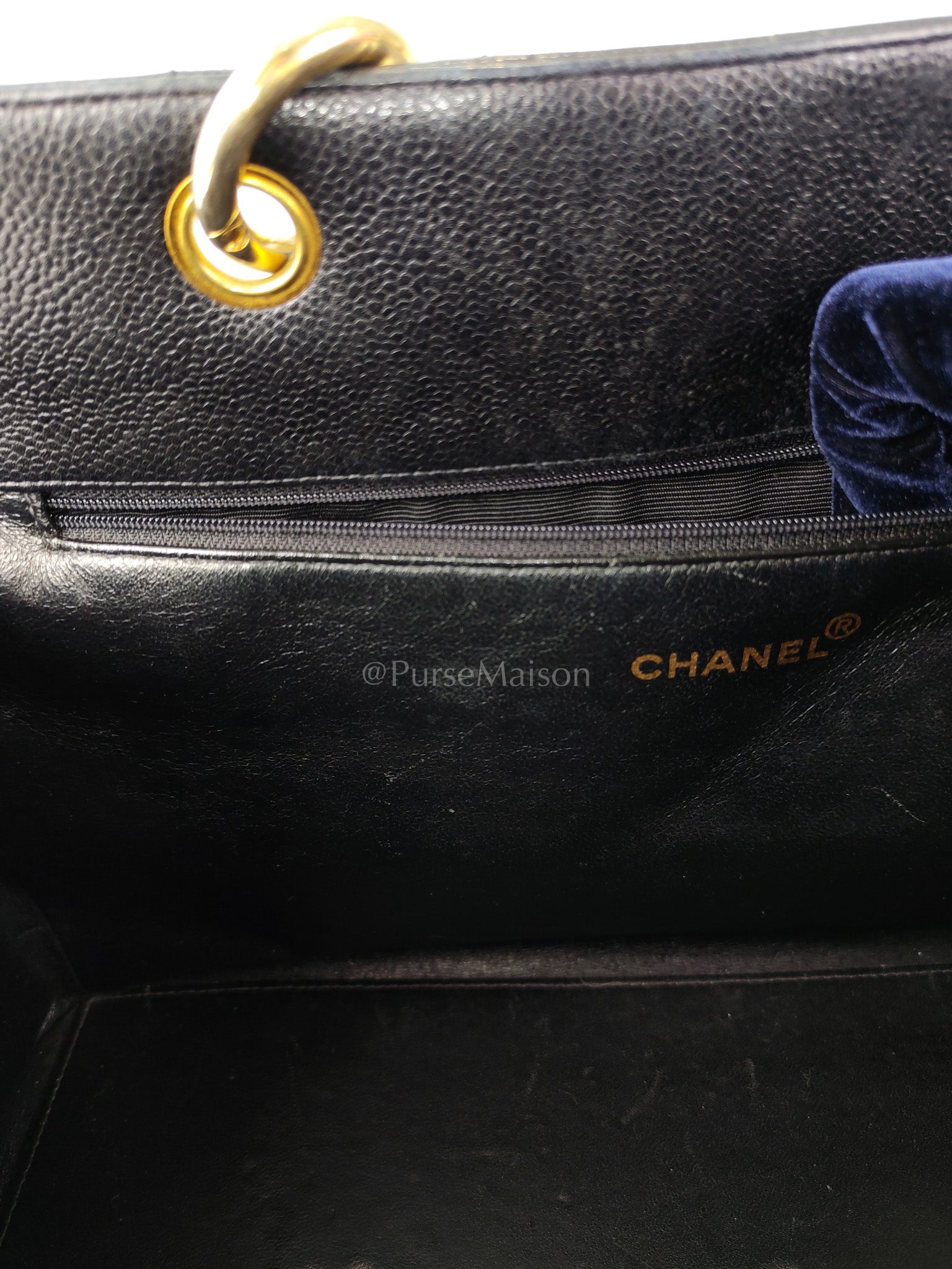 Vintage Tote Bag in Black Quilted Caviar Leather and Gold Hardware Series 4 | Purse Maison Luxury Bags Shop