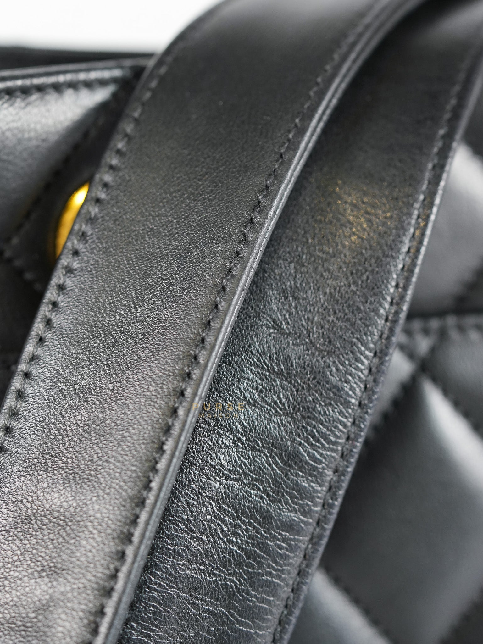 Vintage Tote Bag Medium in Black Quilted Lambskin Leather Series 25 | Purse Maison Luxury Bags Shop