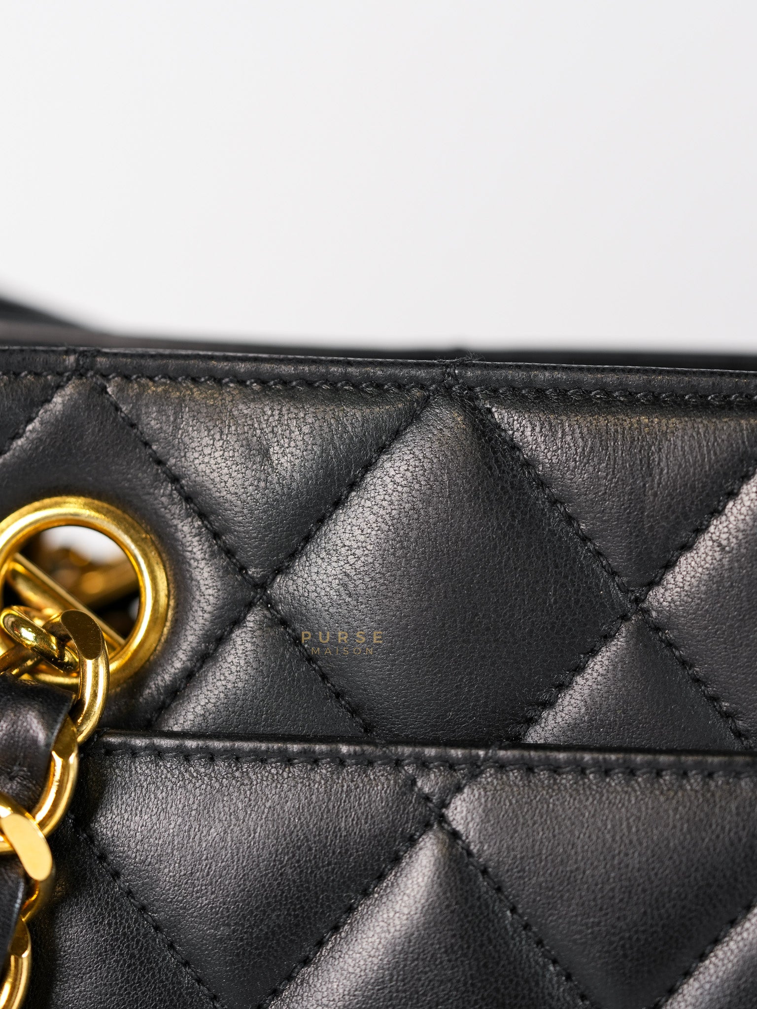 Vintage Tote Bag Medium in Black Quilted Lambskin Leather Series 25 | Purse Maison Luxury Bags Shop