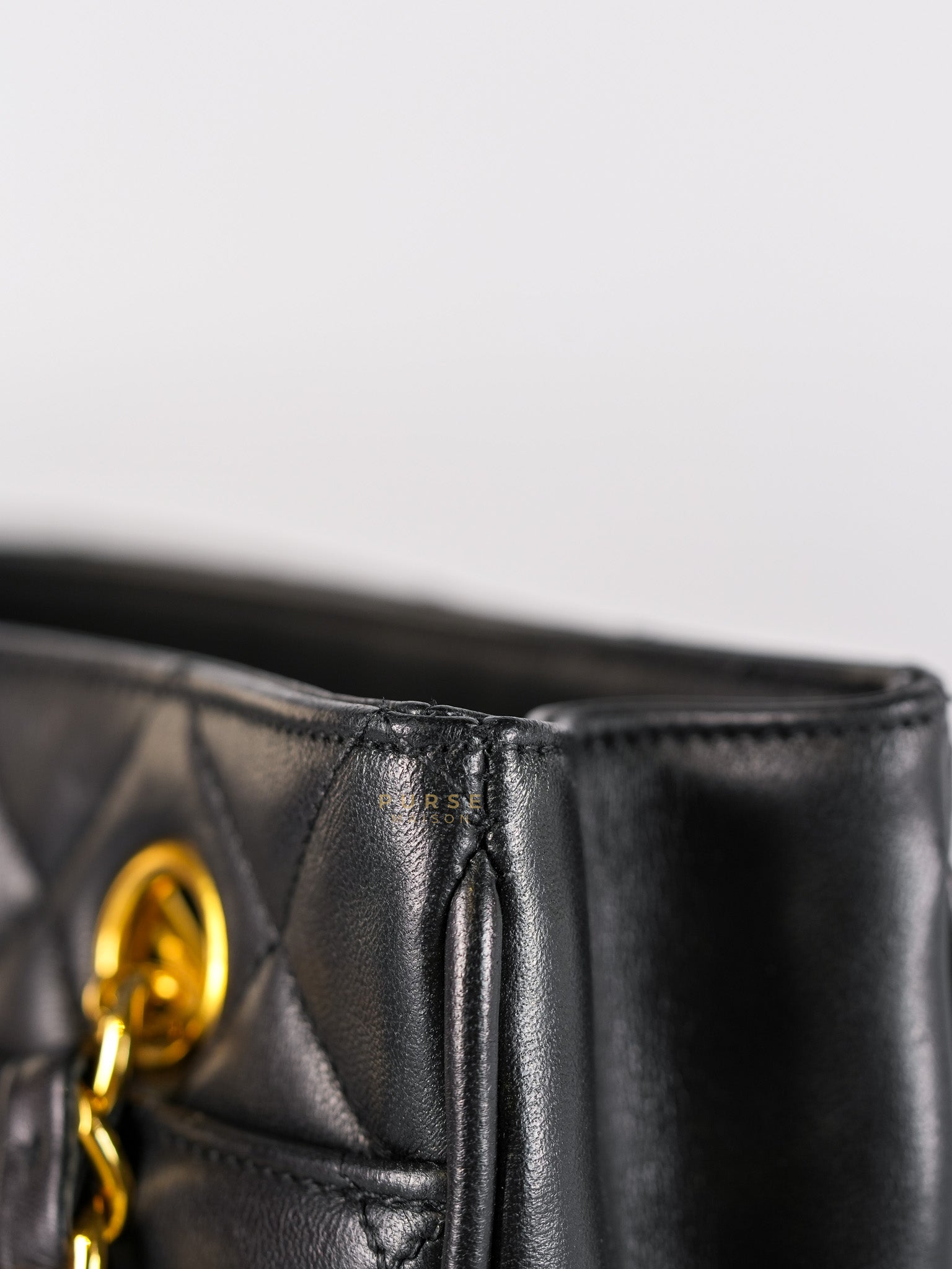 Vintage Tote Bag Medium in Black Quilted Lambskin Leather Series 25 | Purse Maison Luxury Bags Shop