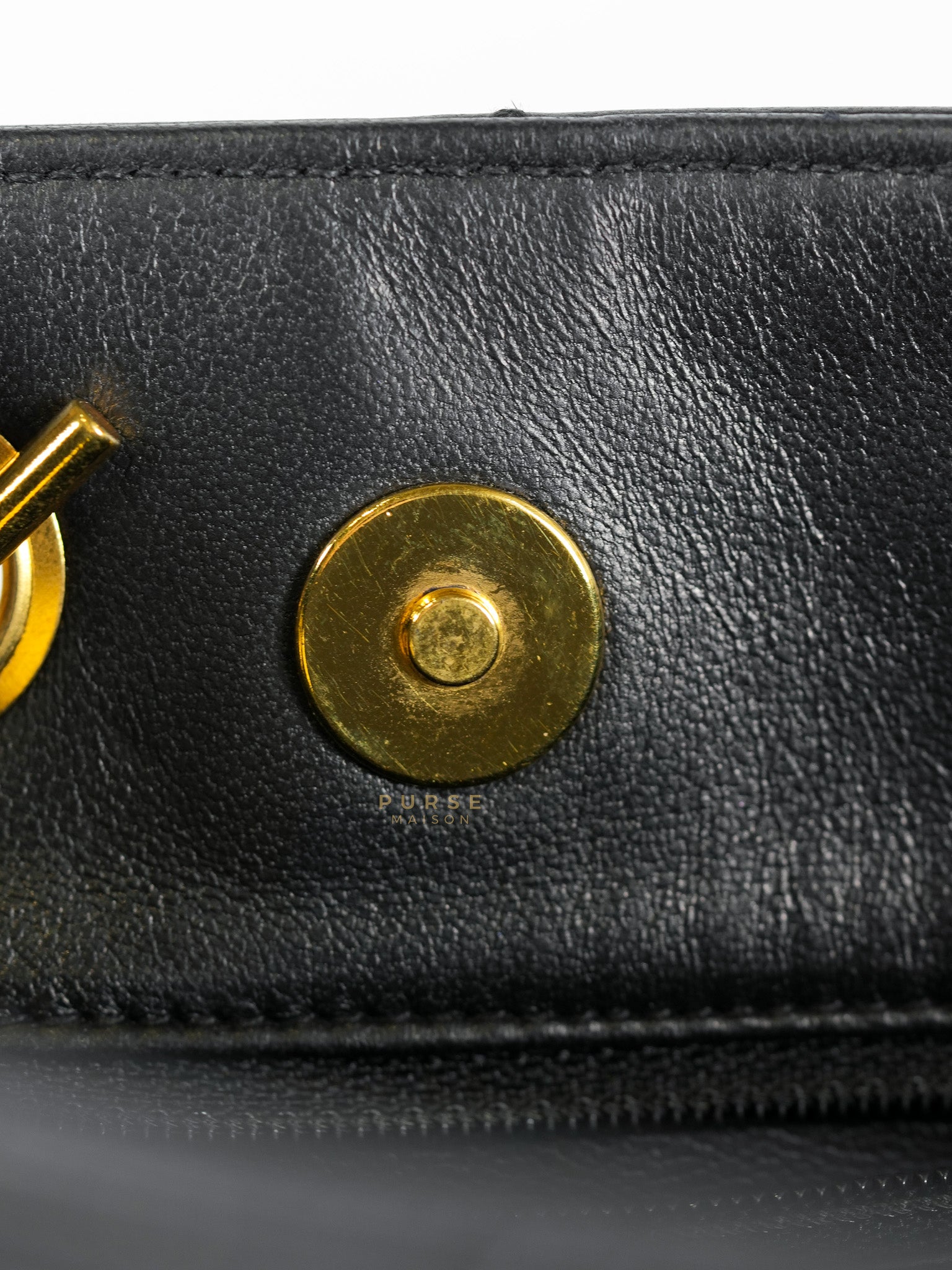 Vintage Tote Bag Medium in Black Quilted Lambskin Leather Series 25 | Purse Maison Luxury Bags Shop