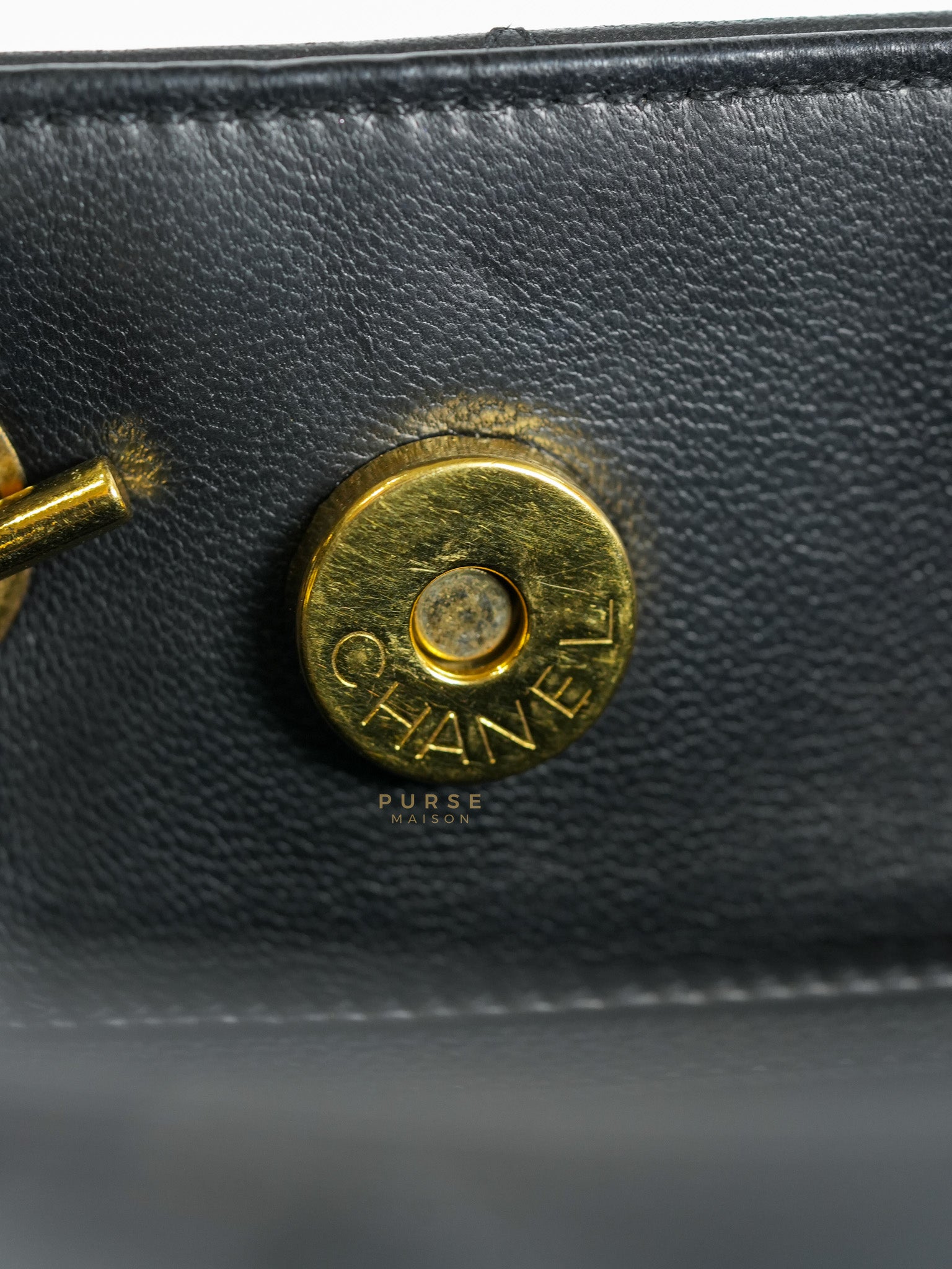 Vintage Tote Bag Medium in Black Quilted Lambskin Leather Series 25 | Purse Maison Luxury Bags Shop