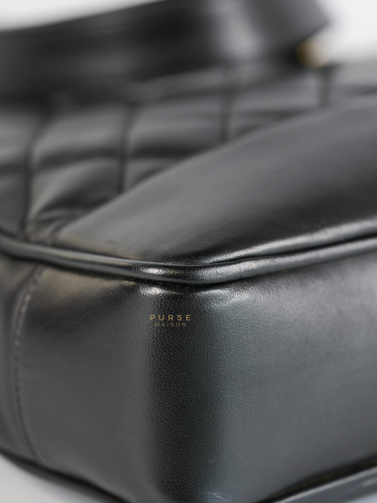 Vintage Tote Bag Medium in Black Quilted Lambskin Leather Series 25 | Purse Maison Luxury Bags Shop