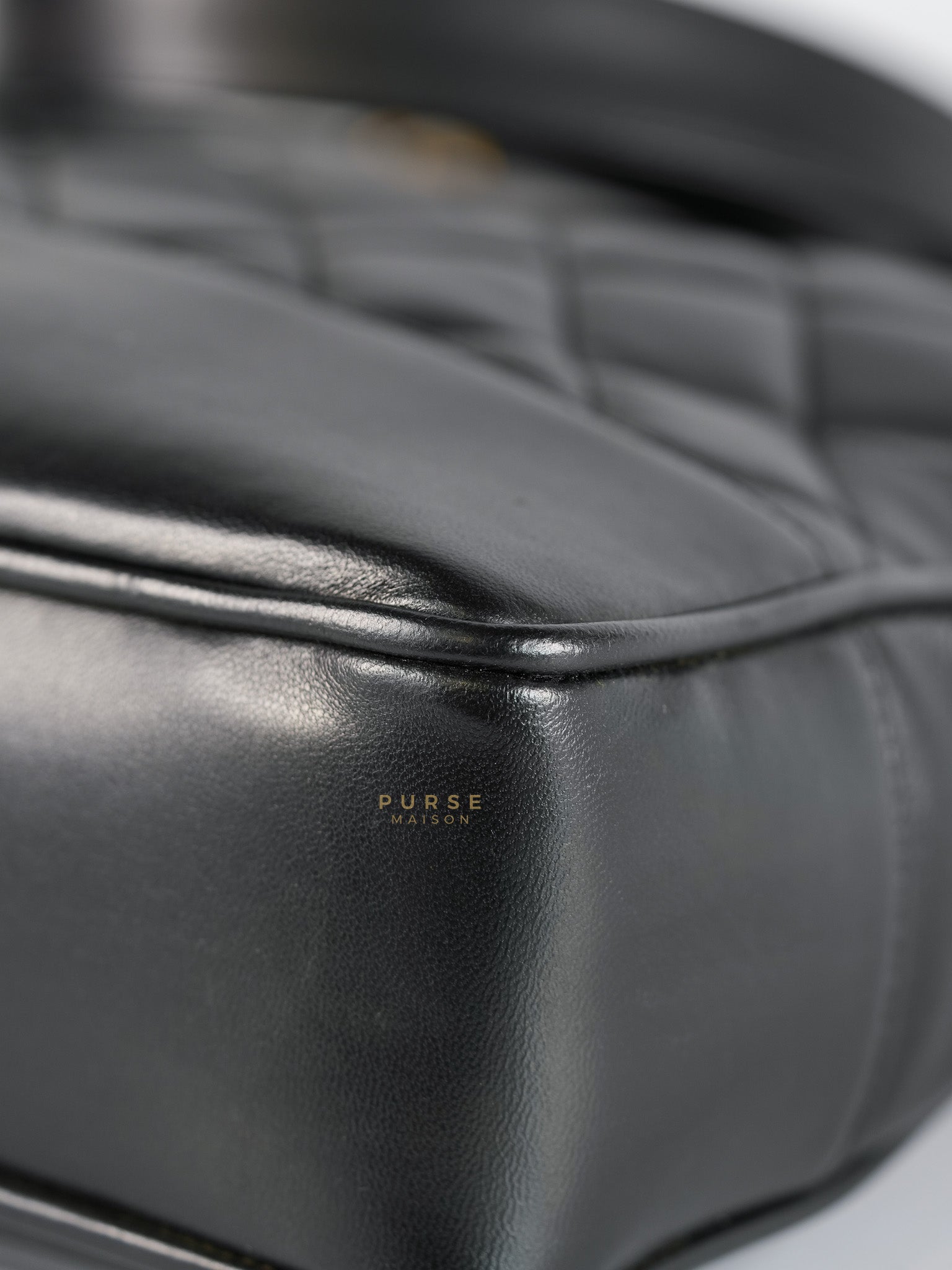 Vintage Tote Bag Medium in Black Quilted Lambskin Leather Series 25 | Purse Maison Luxury Bags Shop