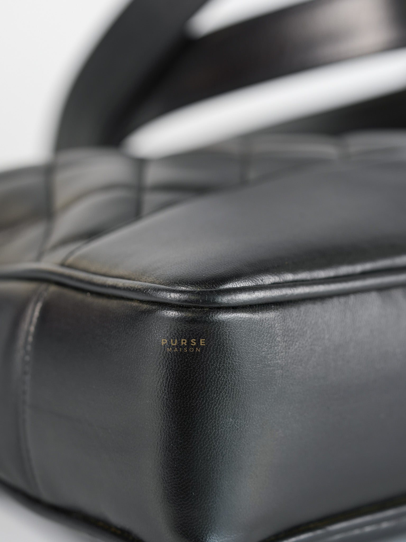 Vintage Tote Bag Medium in Black Quilted Lambskin Leather Series 25 | Purse Maison Luxury Bags Shop