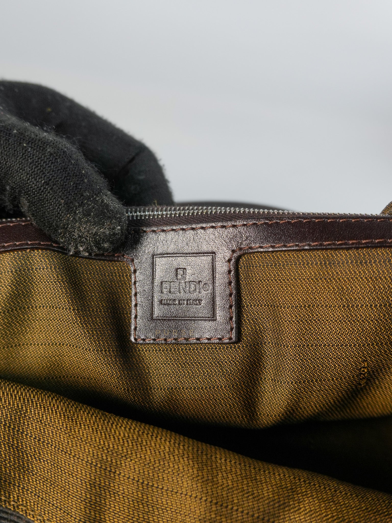 Vintage Zucca Canvas & Calfskin Leather Small Tote Bag | Purse Maison Luxury Bags Shop