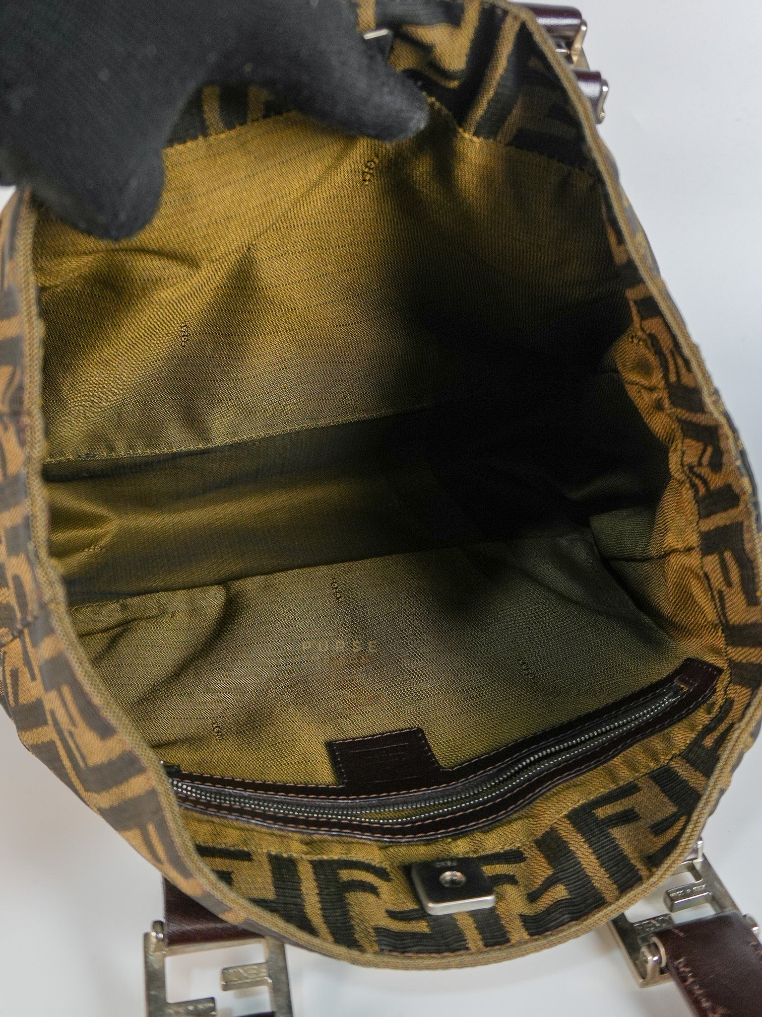 Vintage Zucca Canvas & Calfskin Leather Small Tote Bag | Purse Maison Luxury Bags Shop