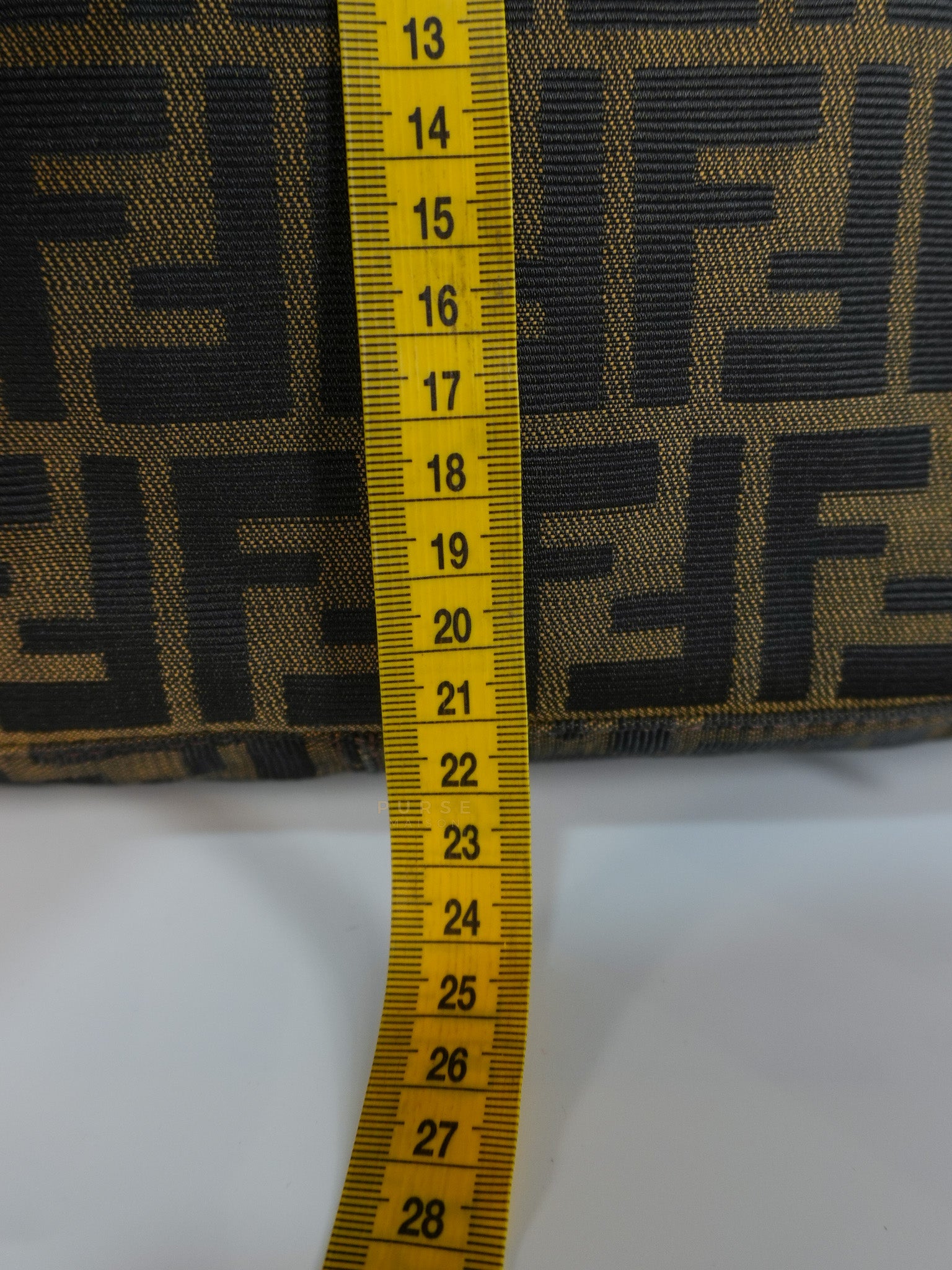 Vintage Zucca Canvas & Calfskin Leather Small Tote Bag | Purse Maison Luxury Bags Shop