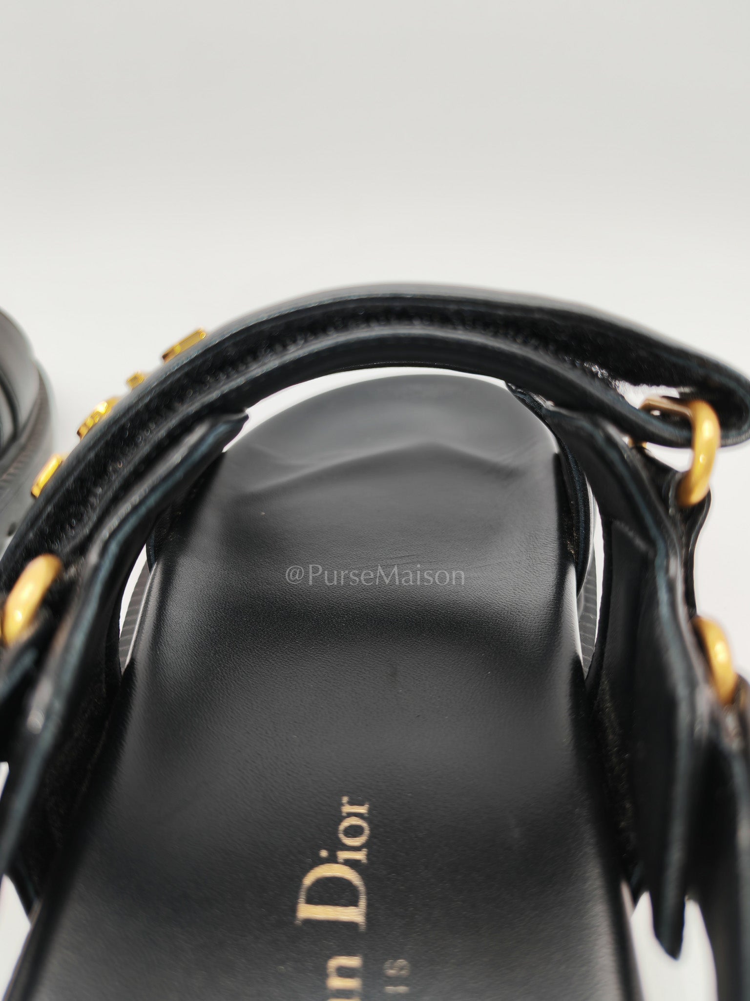 Dioract Black Lambskin Women’s Sandals Size 38EU (24.5cm)