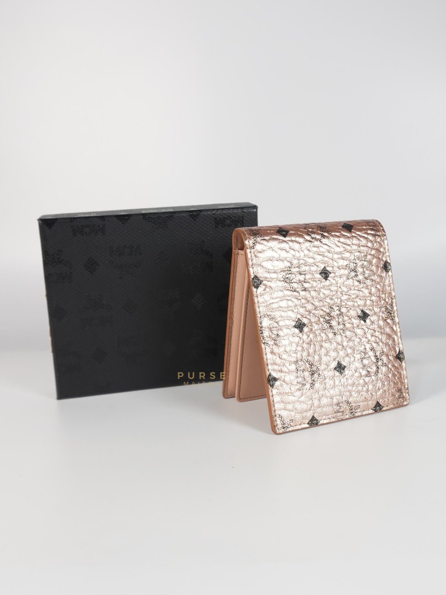 Visetos Bifold Wallet in Champagne Gold | Purse Maison Luxury Bags Shop