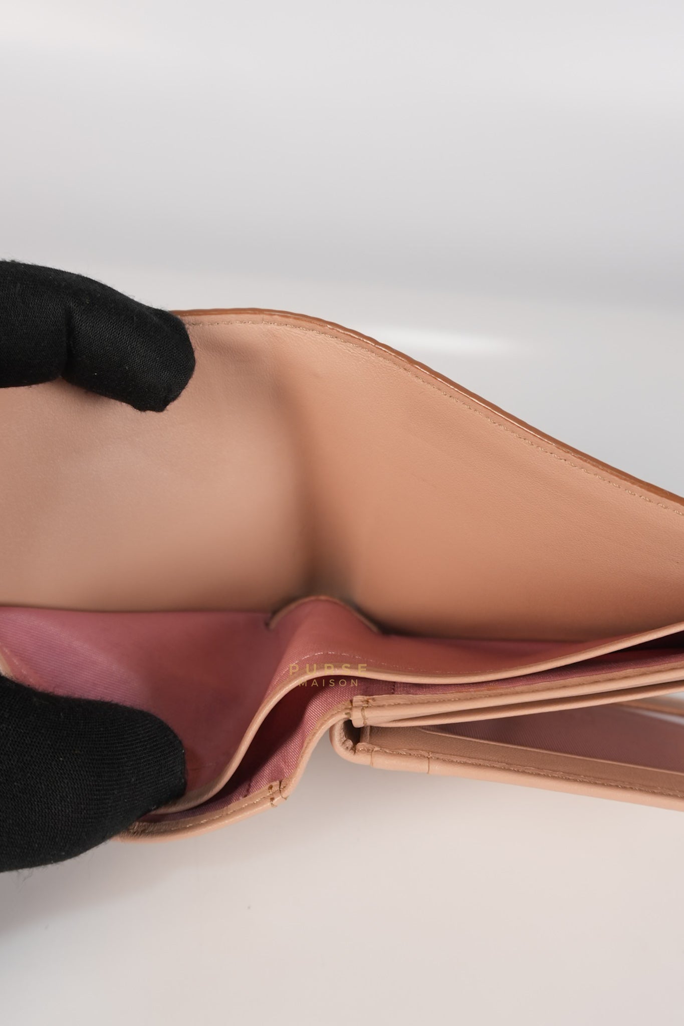 Visetos Bifold Wallet in Champagne Gold | Purse Maison Luxury Bags Shop