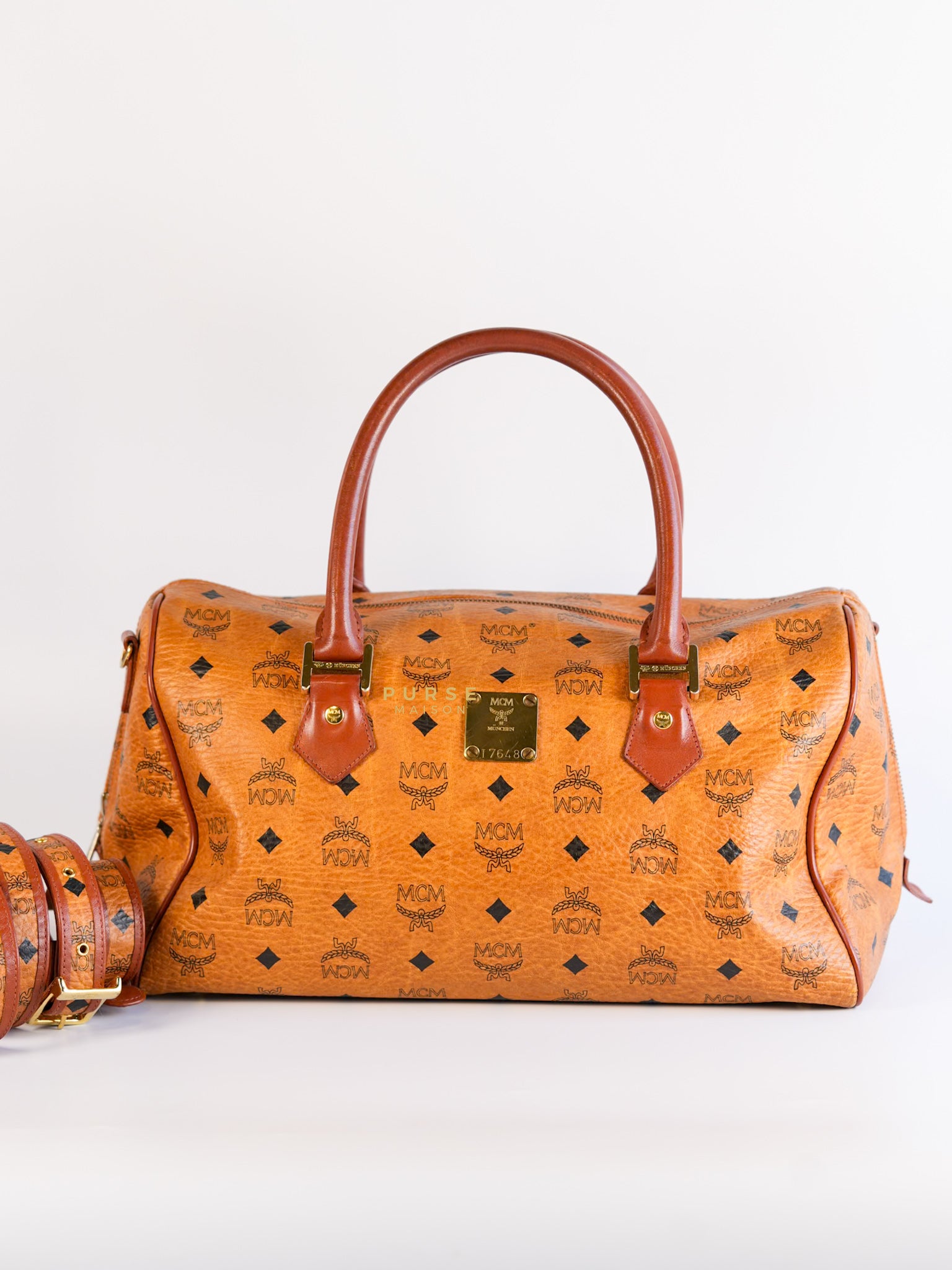 Visetos Boston Brown Leather Bag | Purse Maison Luxury Bags Shop