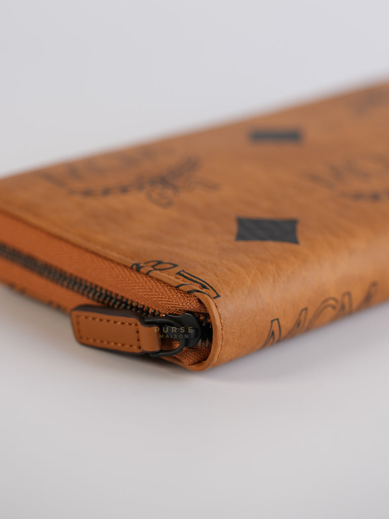 Visetoso Gold Calfskin Leather Zippy Wallet | Purse Maison Luxury Bags Shop