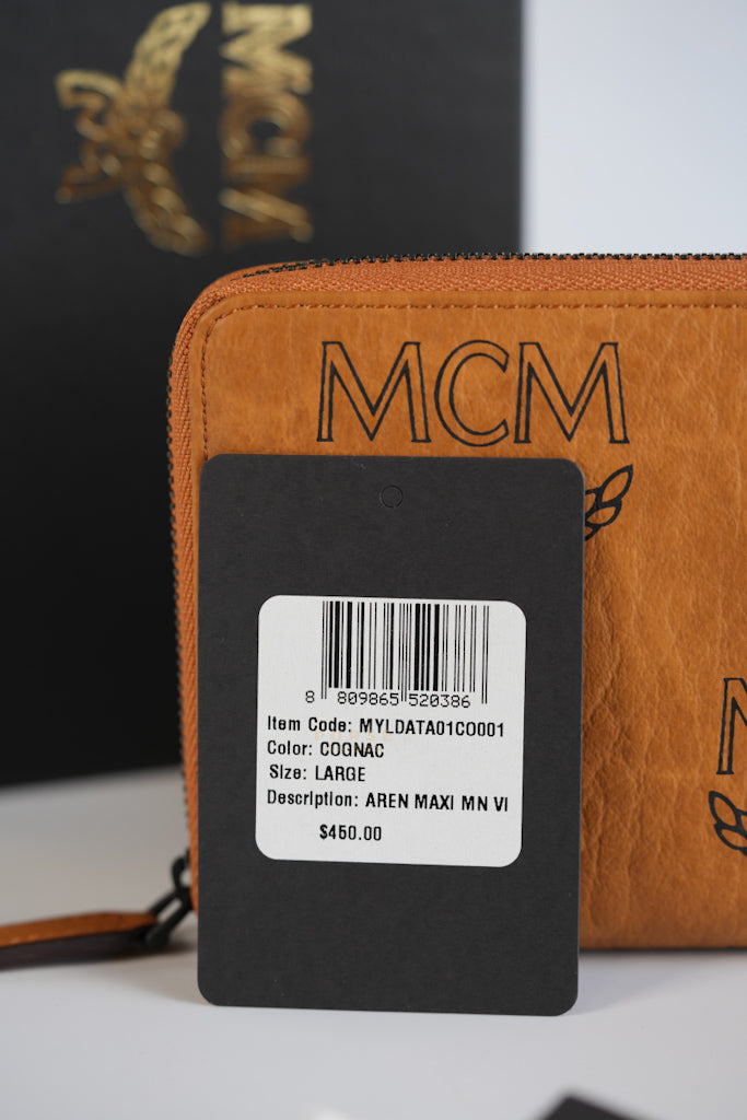 Visetoso Gold Calfskin Leather Zippy Wallet | Purse Maison Luxury Bags Shop