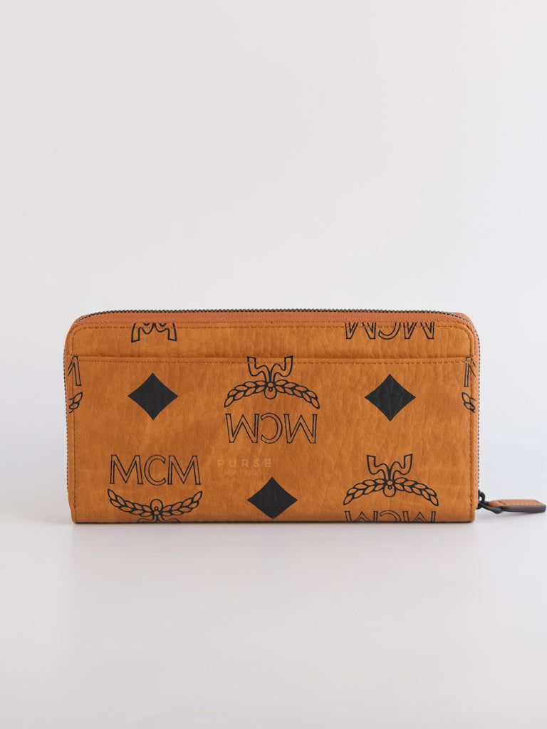 Visetoso Gold Calfskin Leather Zippy Wallet | Purse Maison Luxury Bags Shop