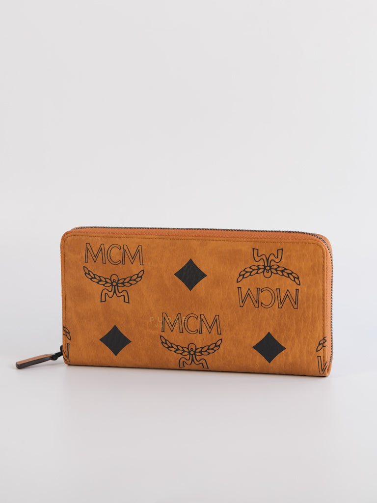 Visetoso Gold Calfskin Leather Zippy Wallet | Purse Maison Luxury Bags Shop