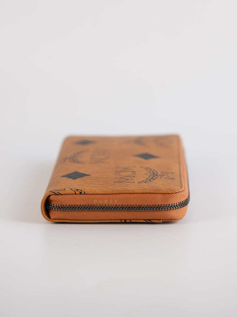 Visetoso Gold Calfskin Leather Zippy Wallet | Purse Maison Luxury Bags Shop