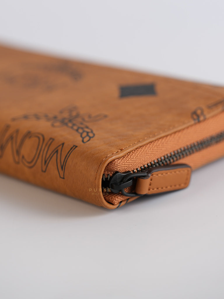 Visetoso Gold Calfskin Leather Zippy Wallet | Purse Maison Luxury Bags Shop