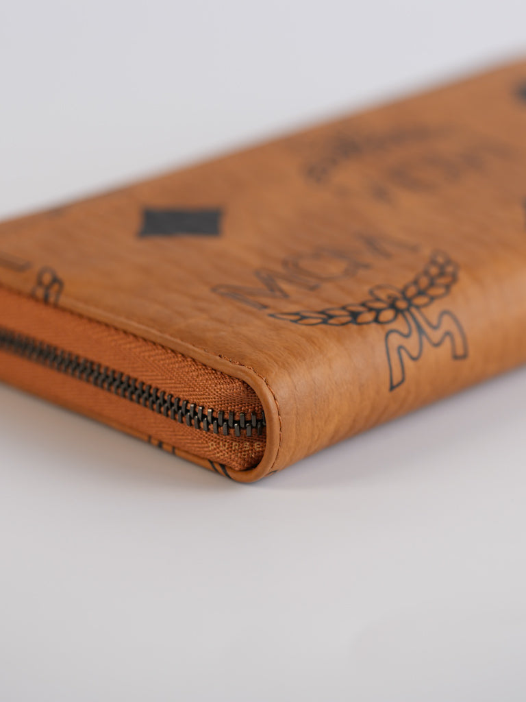 Visetoso Gold Calfskin Leather Zippy Wallet | Purse Maison Luxury Bags Shop