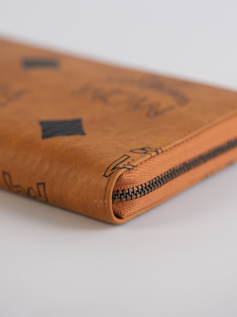 Visetoso Gold Calfskin Leather Zippy Wallet | Purse Maison Luxury Bags Shop