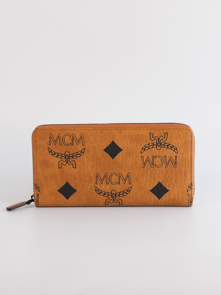 Visetoso Gold Calfskin Leather Zippy Wallet | Purse Maison Luxury Bags Shop