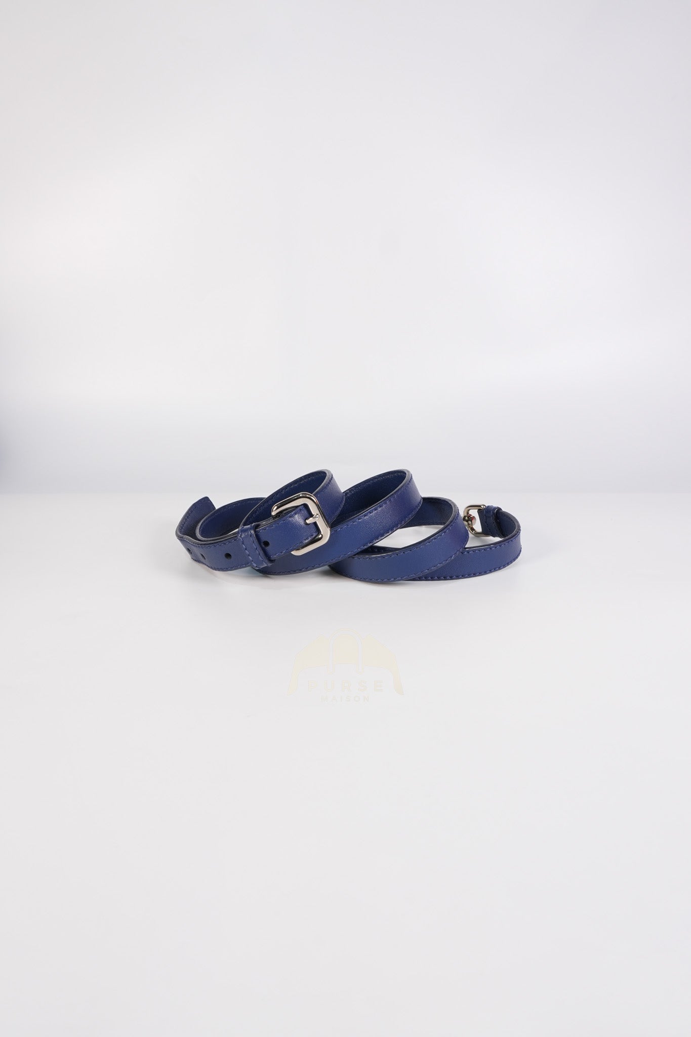 Vitello Daino Blue Soft Calf Leather Two-way Shoulder Bag | Purse Maison Luxury Bags Shop