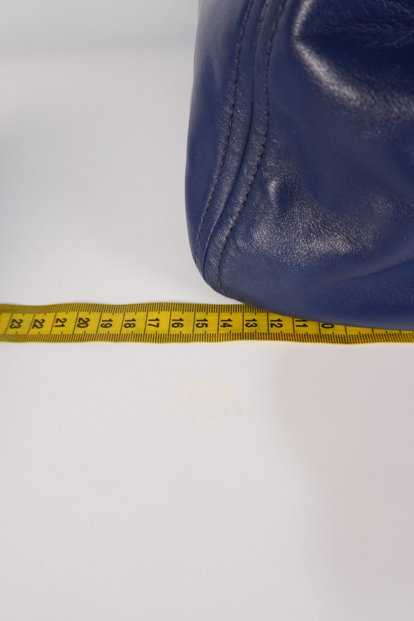 Vitello Daino Blue Soft Calf Leather Two-way Shoulder Bag | Purse Maison Luxury Bags Shop