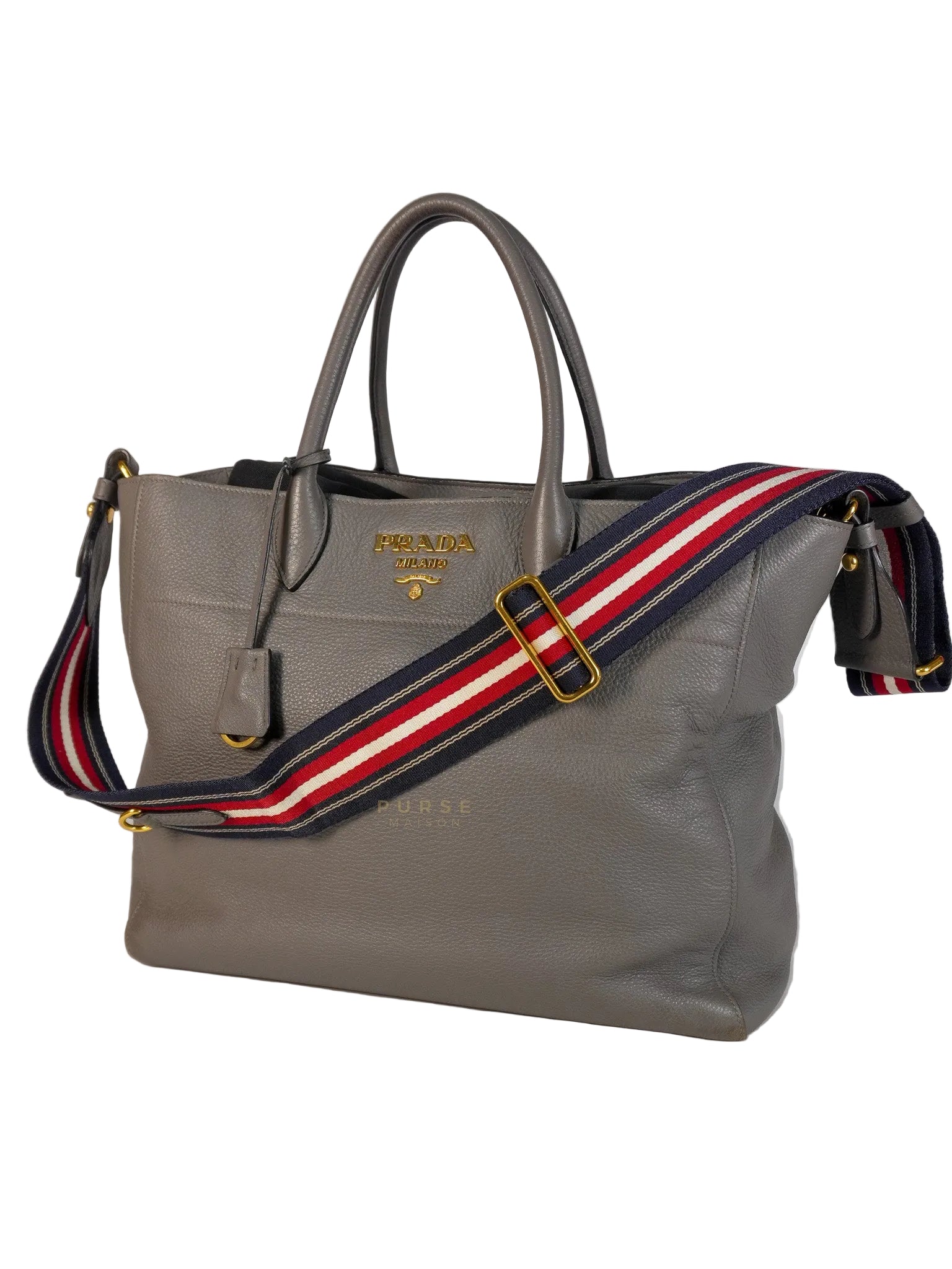 Vitello Daino Large Tote Bag in Clay Gray | Purse Maison Luxury Bags Shop