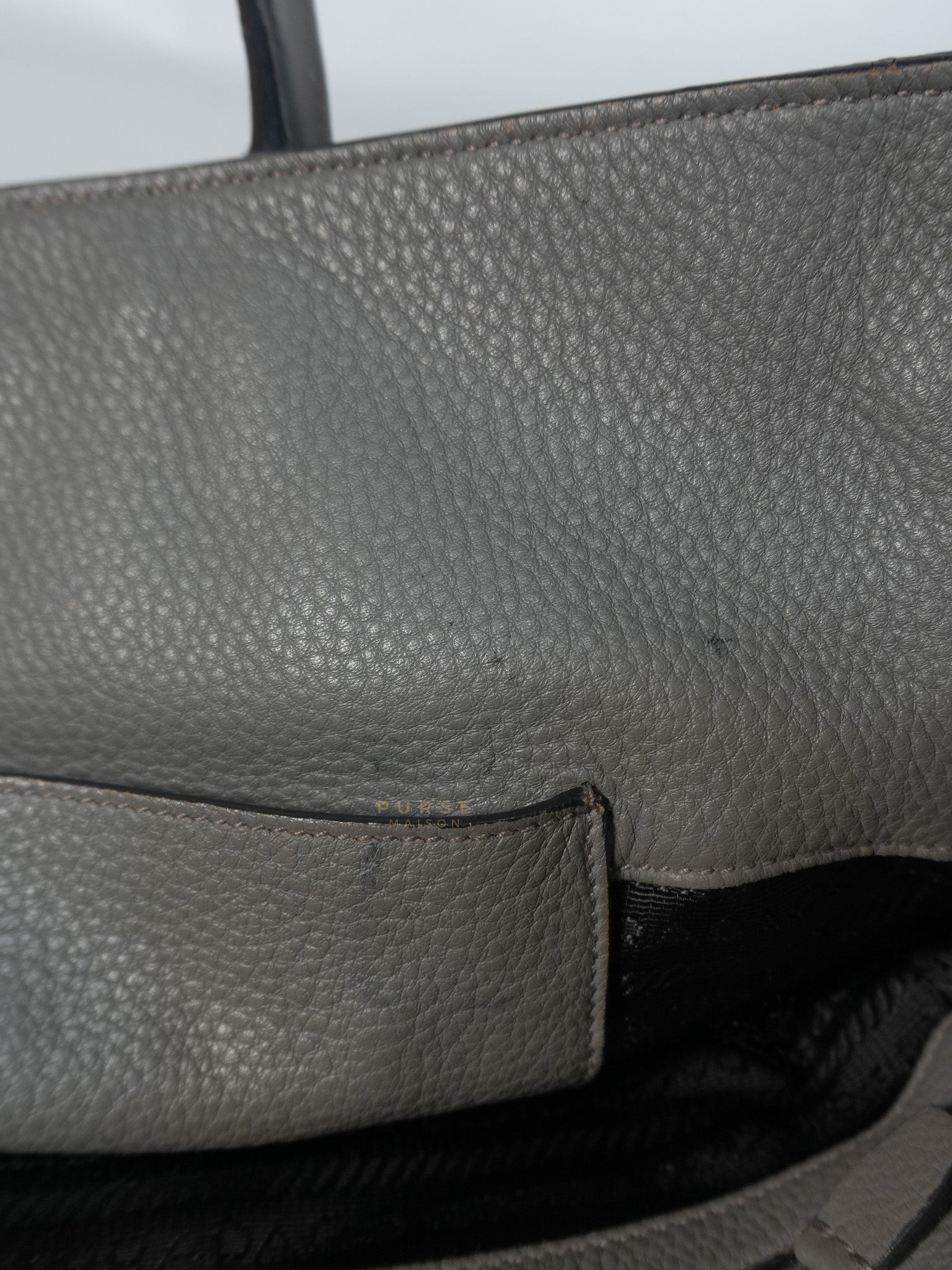 Vitello Daino Large Tote Bag in Clay Gray | Purse Maison Luxury Bags Shop