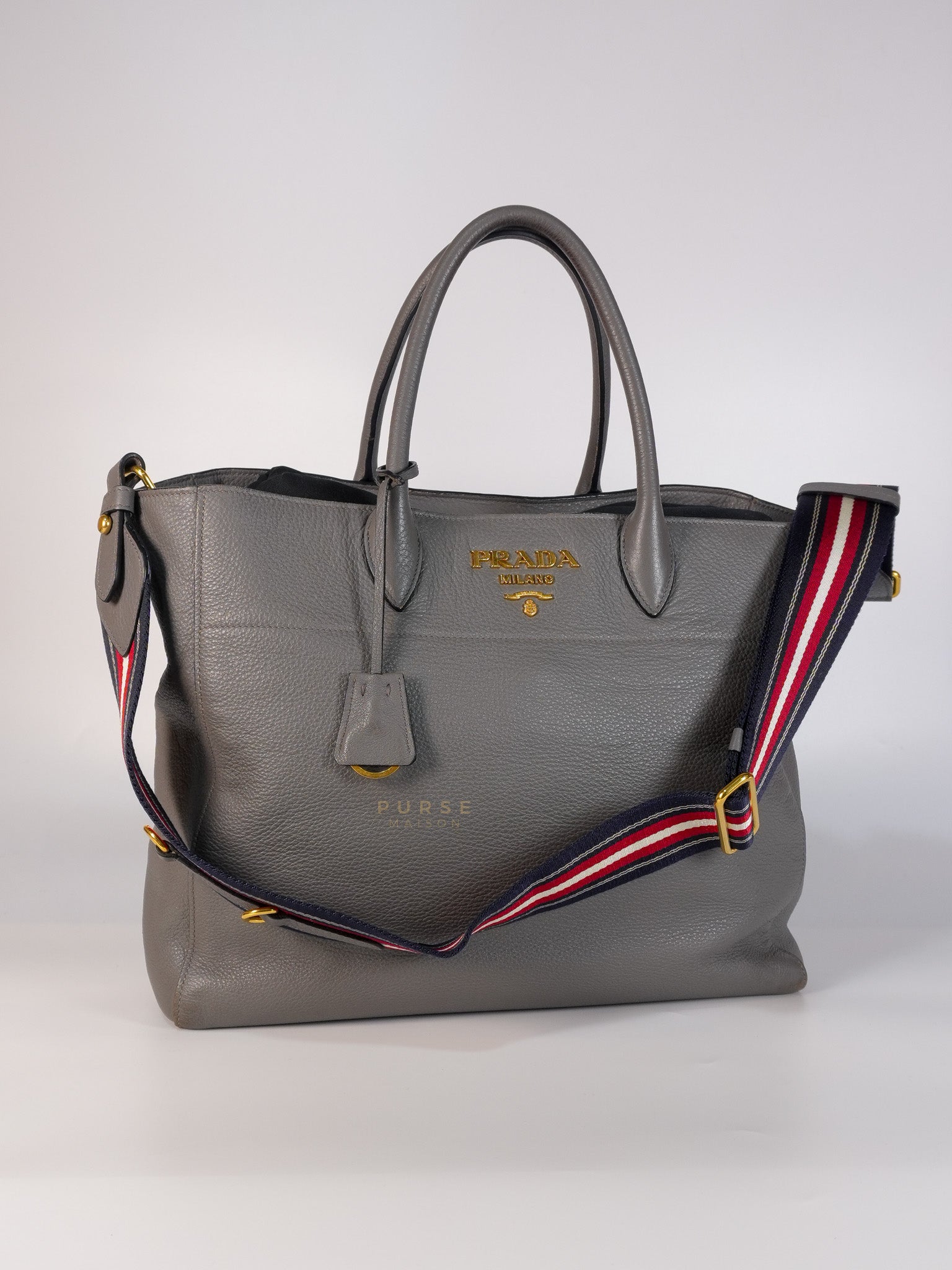 Vitello Daino Large Tote Bag in Clay Gray | Purse Maison Luxury Bags Shop