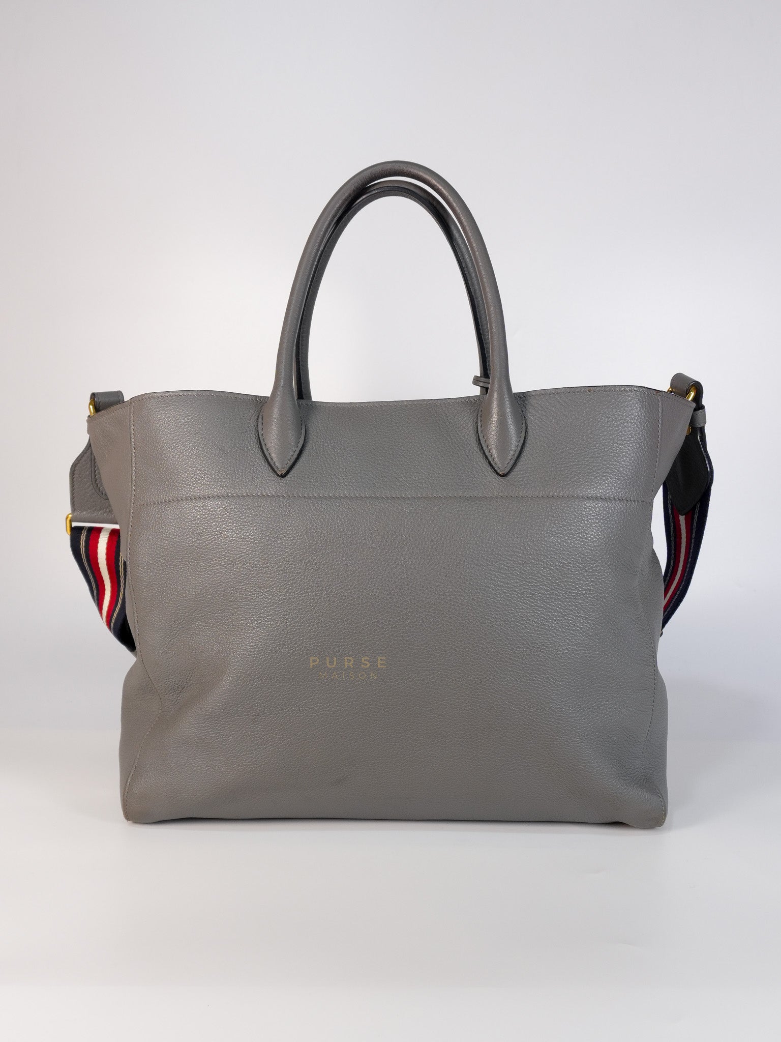 Vitello Daino Large Tote Bag in Clay Gray | Purse Maison Luxury Bags Shop