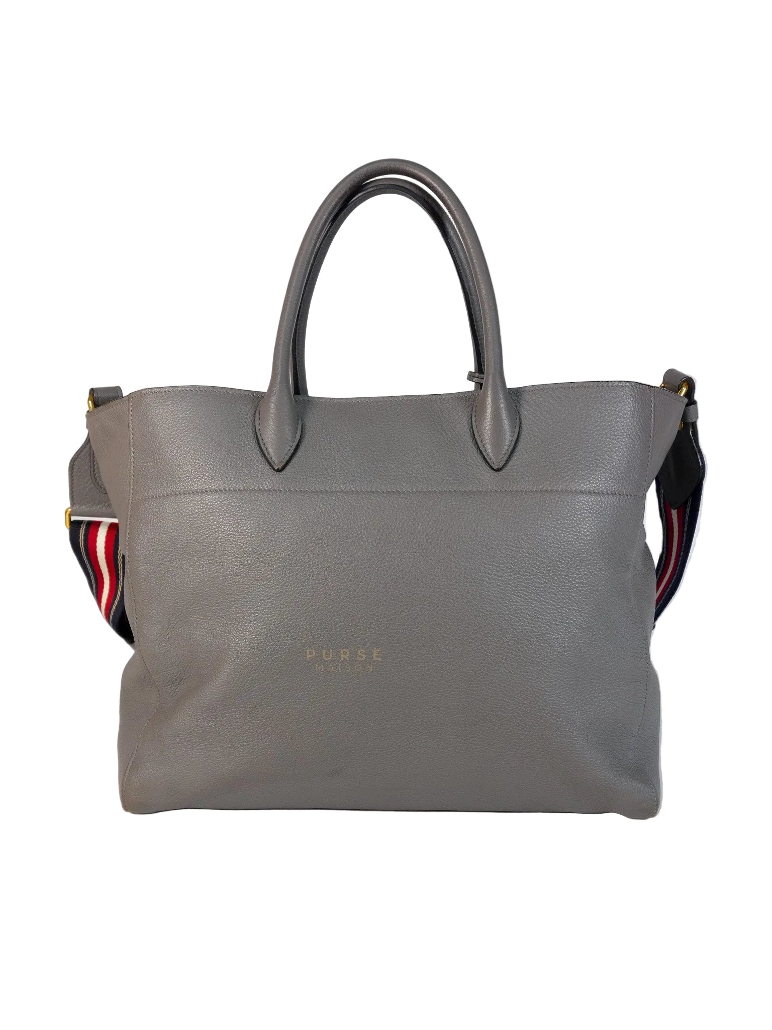 Vitello Daino Large Tote Bag in Clay Gray | Purse Maison Luxury Bags Shop