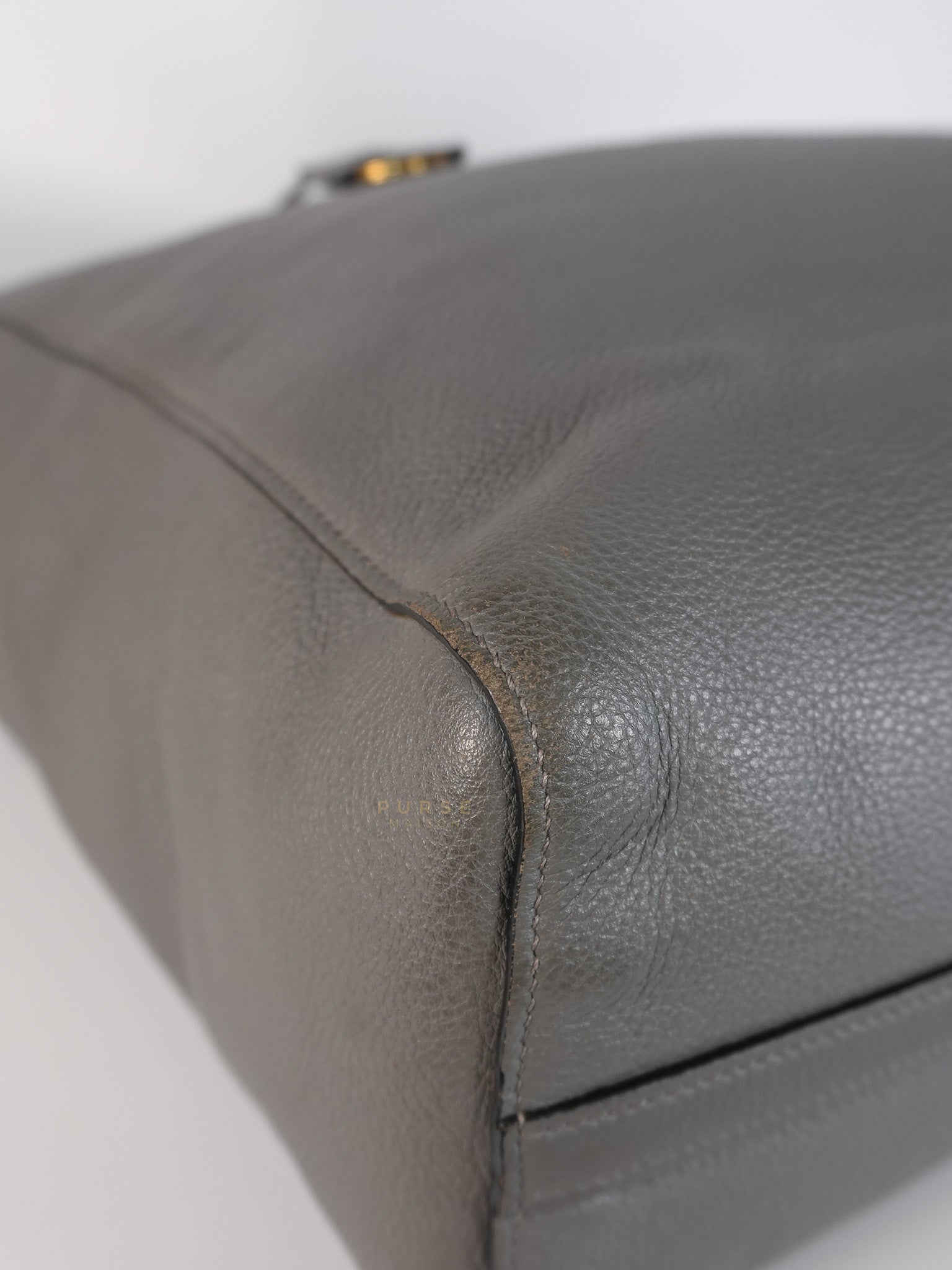 Vitello Daino Large Tote Bag in Clay Gray | Purse Maison Luxury Bags Shop