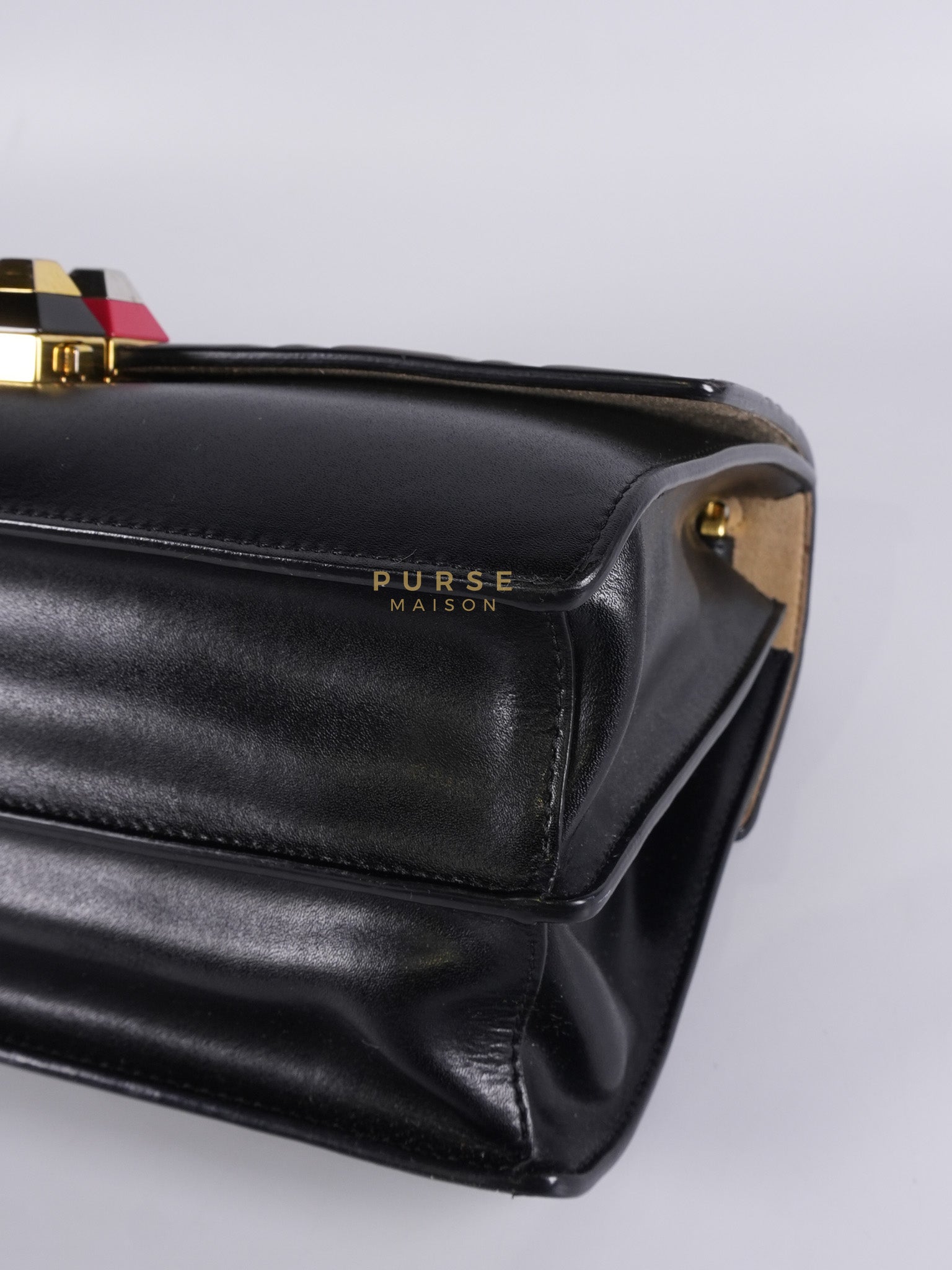 Vitello Liberty Bicolor and Gold Hardware | Purse Maison Luxury Bags Shop