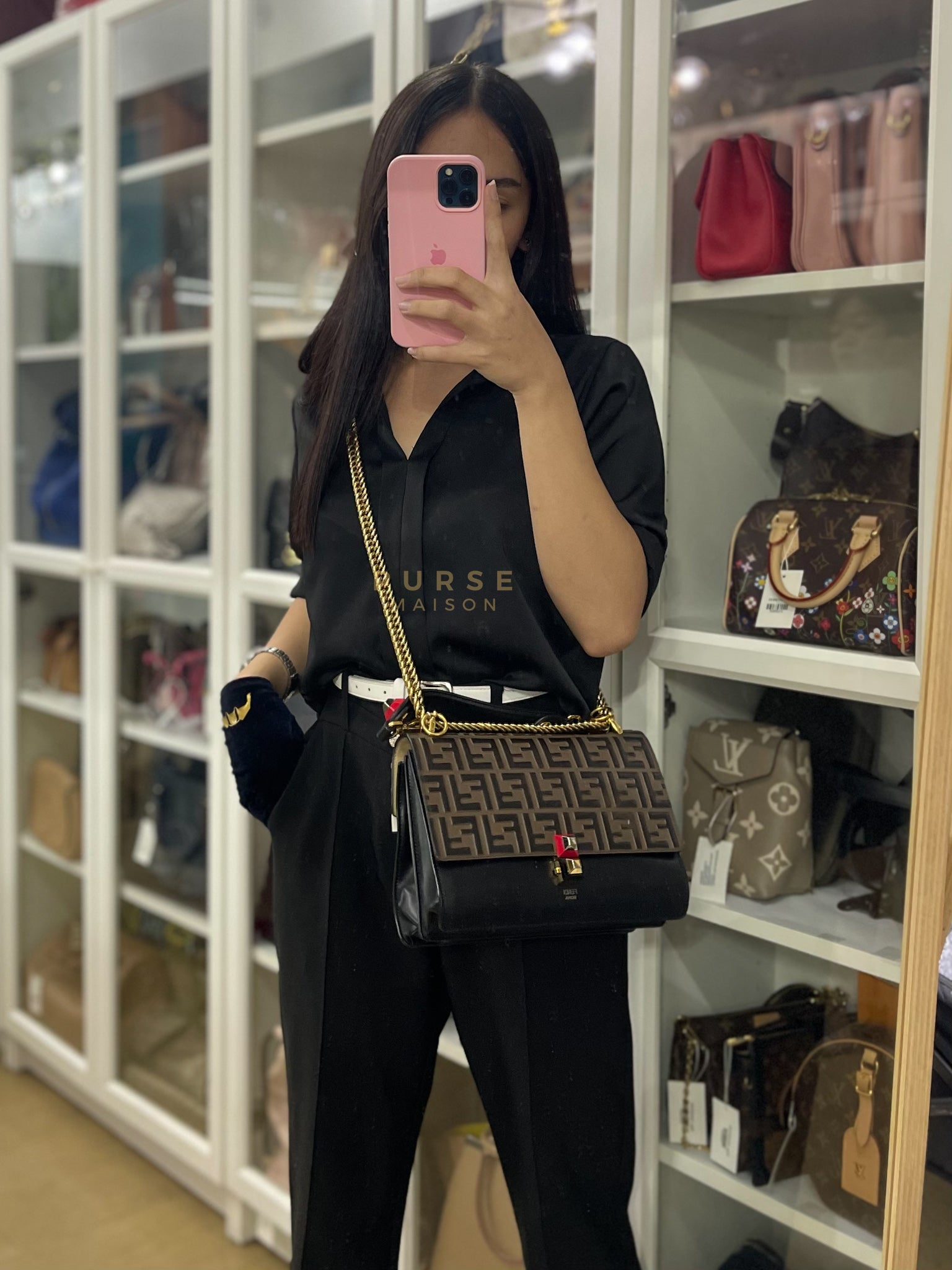 Vitello Liberty Bicolor and Gold Hardware | Purse Maison Luxury Bags Shop