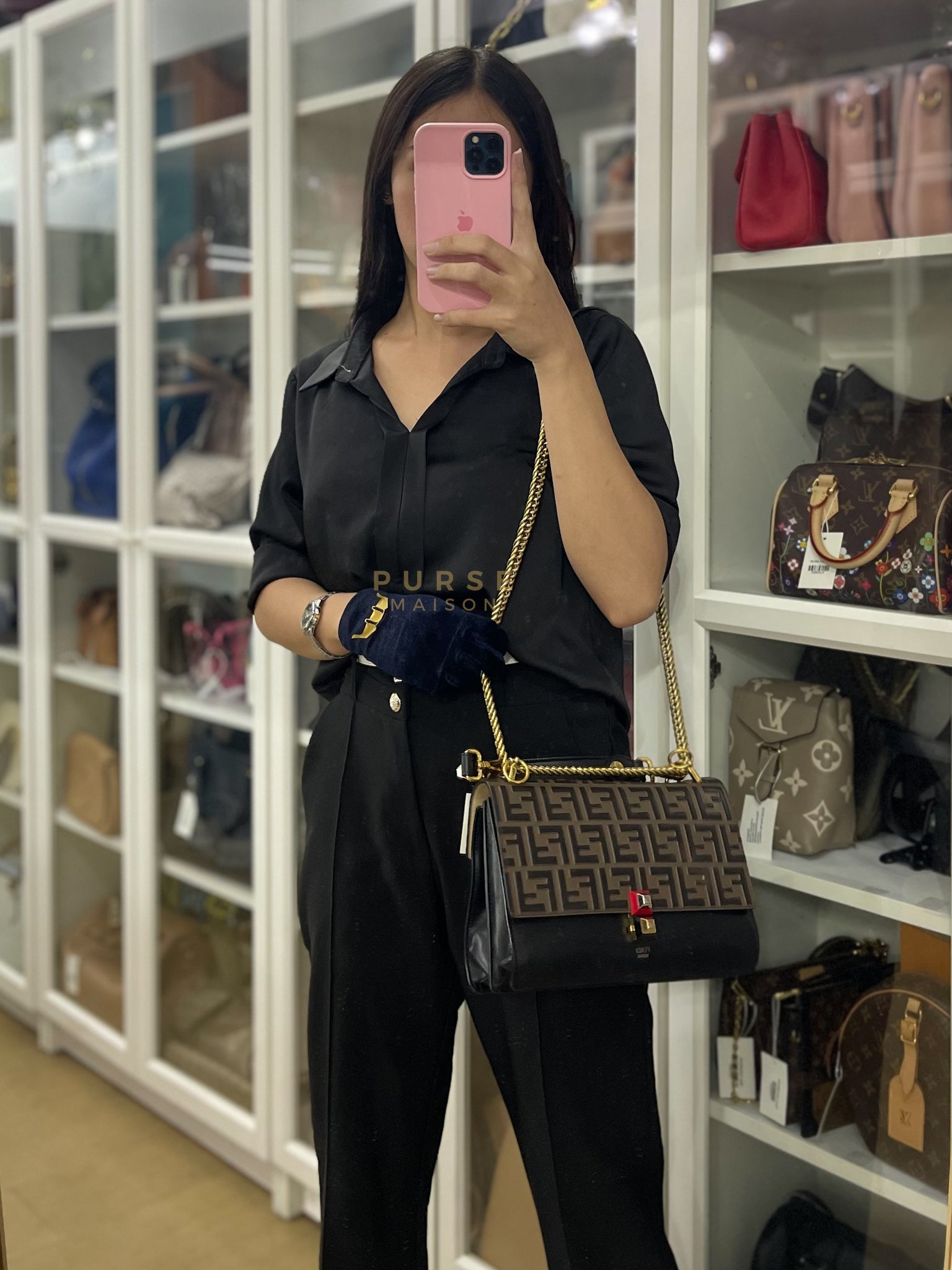 Vitello Liberty Bicolor and Gold Hardware | Purse Maison Luxury Bags Shop