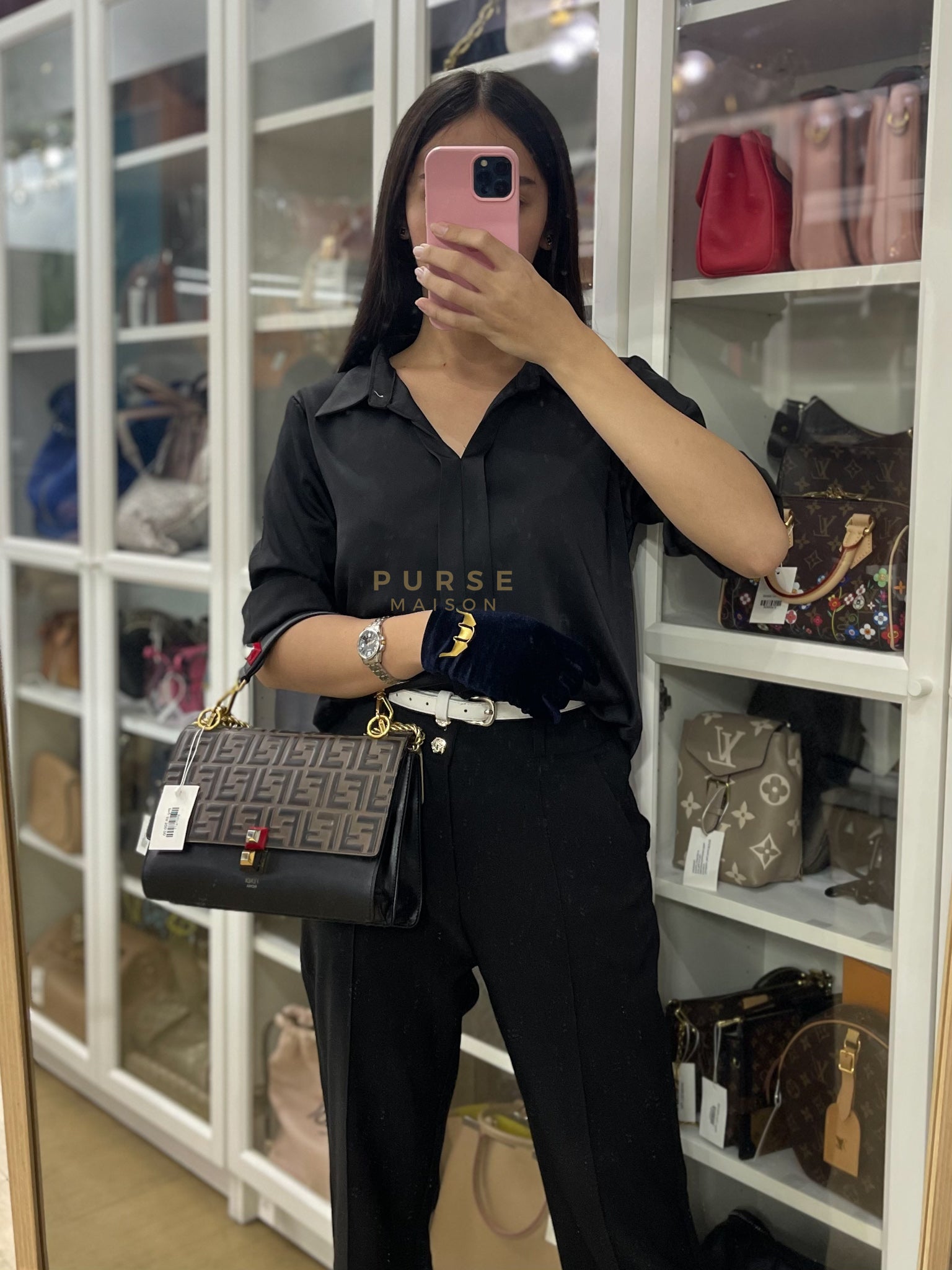 Vitello Liberty Bicolor and Gold Hardware | Purse Maison Luxury Bags Shop